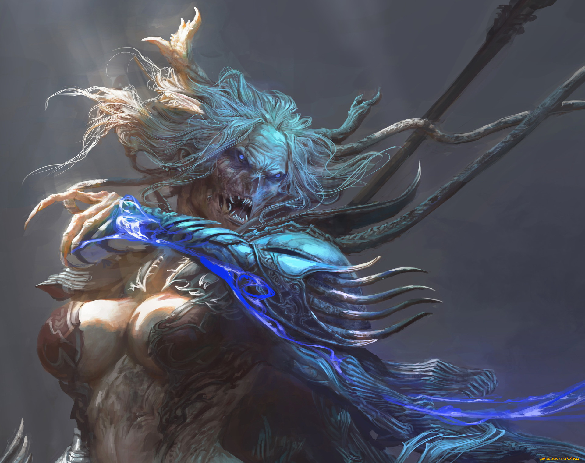 фэнтези, нежить, девушка, существо, фон