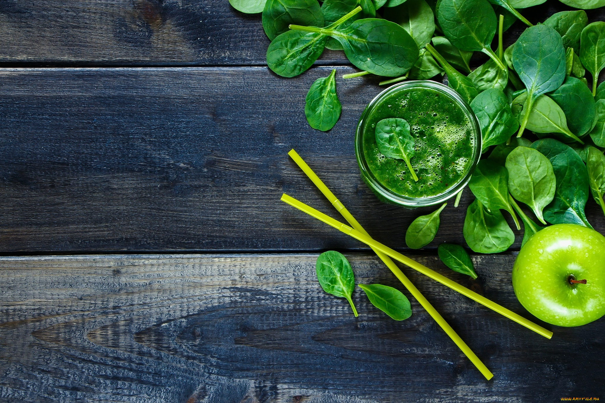 еда, натюрморт, яблока, фреш, трубочки, мята, листья