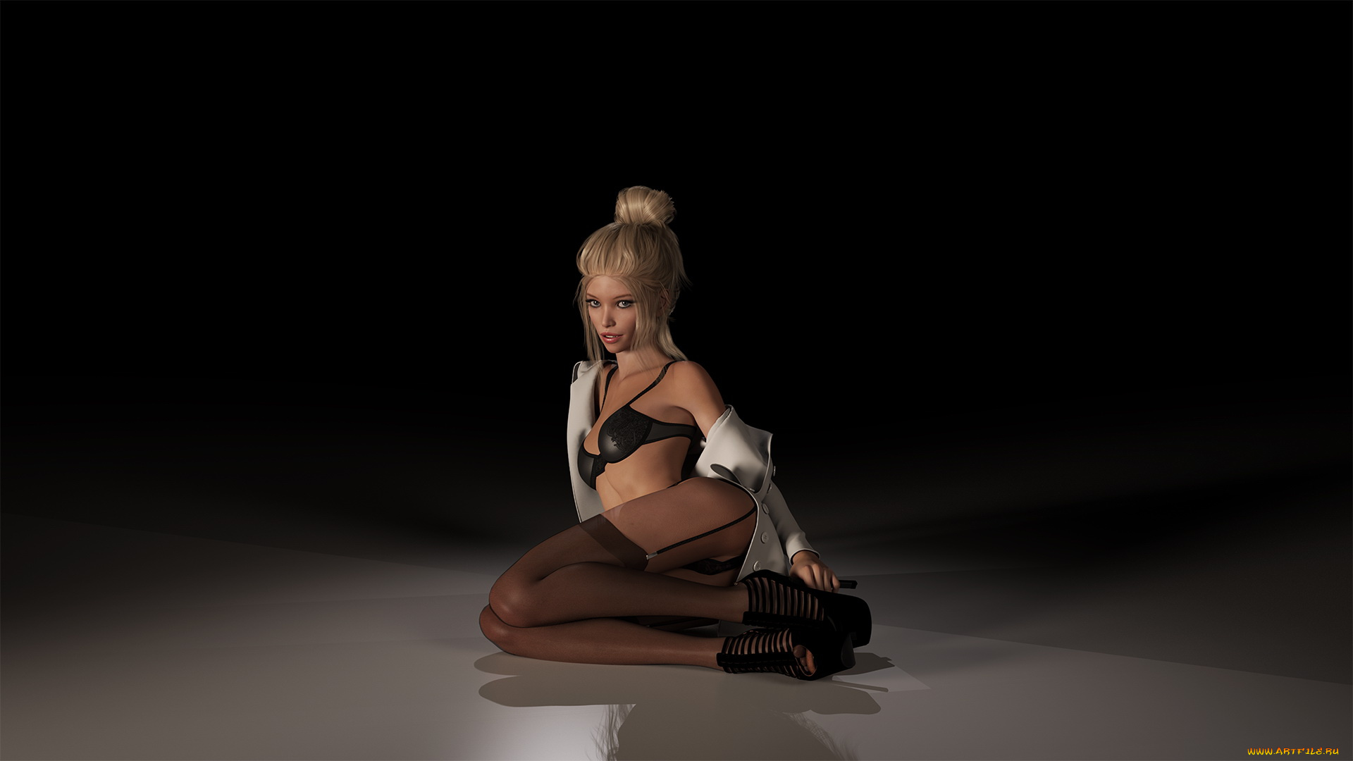 3д, графика, люди, , people, чулки, взгляд, фон, девушка