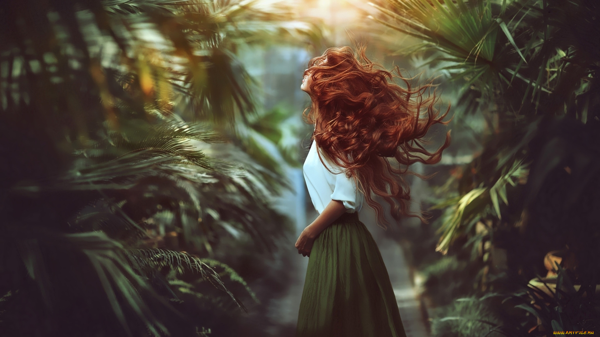 девушки, -, рыжеволосые, и, разноцветные, рыжие, локоны