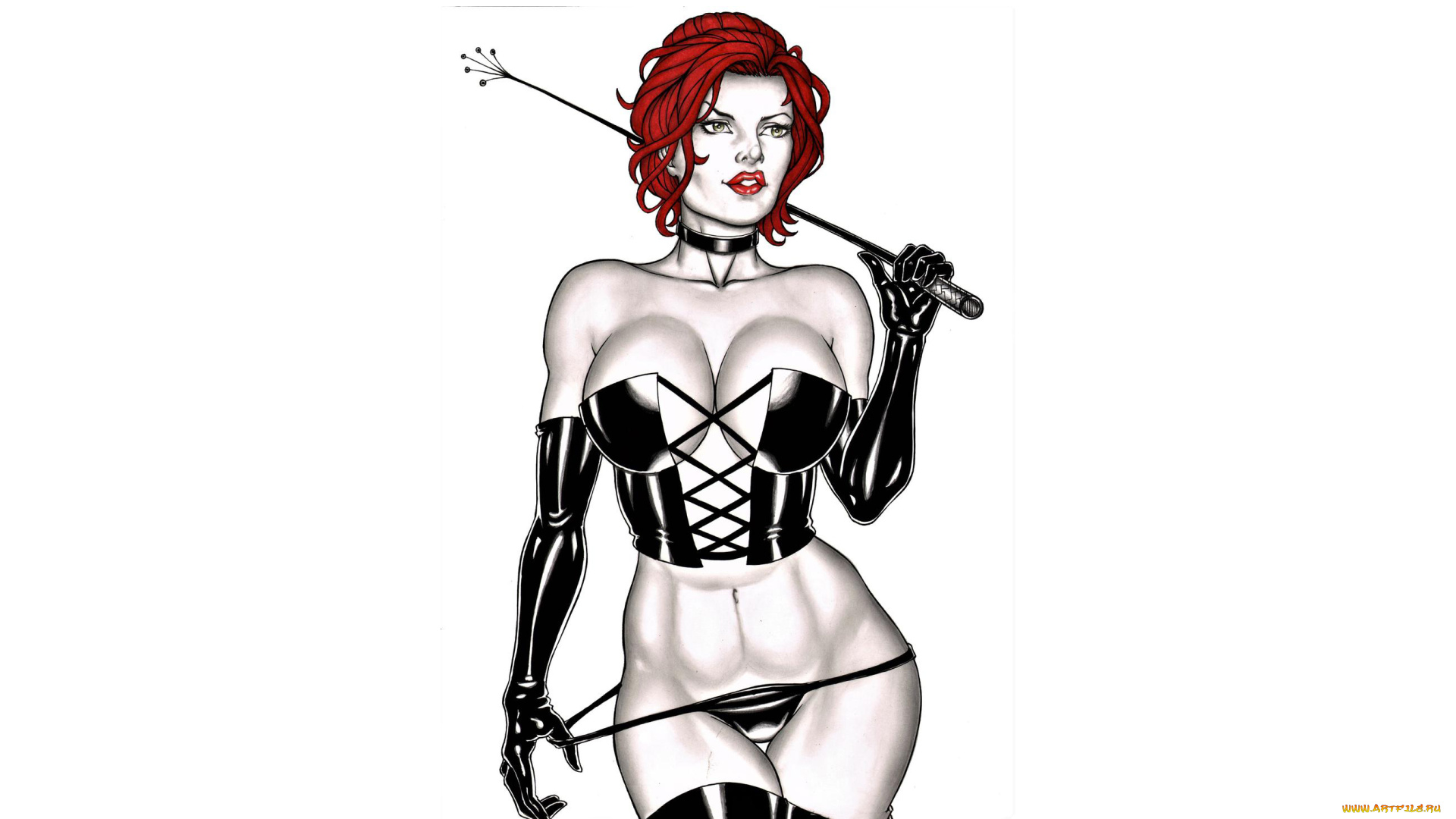 рисованное, комиксы, девушка, фон, корсет, хлыст