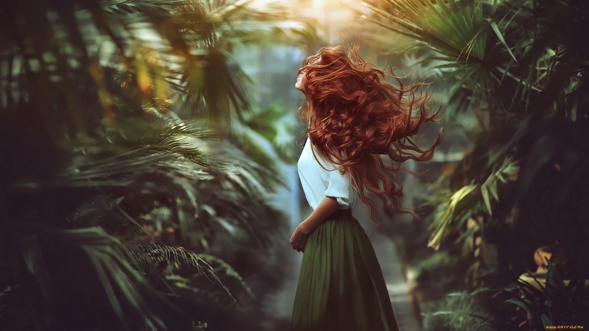 девушки, -, рыжеволосые, и, разноцветные, рыжие, локоны