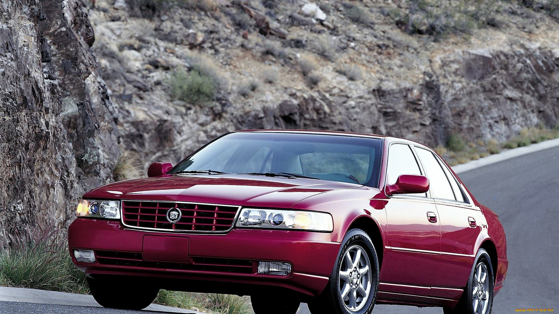 автомобили, cadillac, кадиллак, красный, дорога, уклон