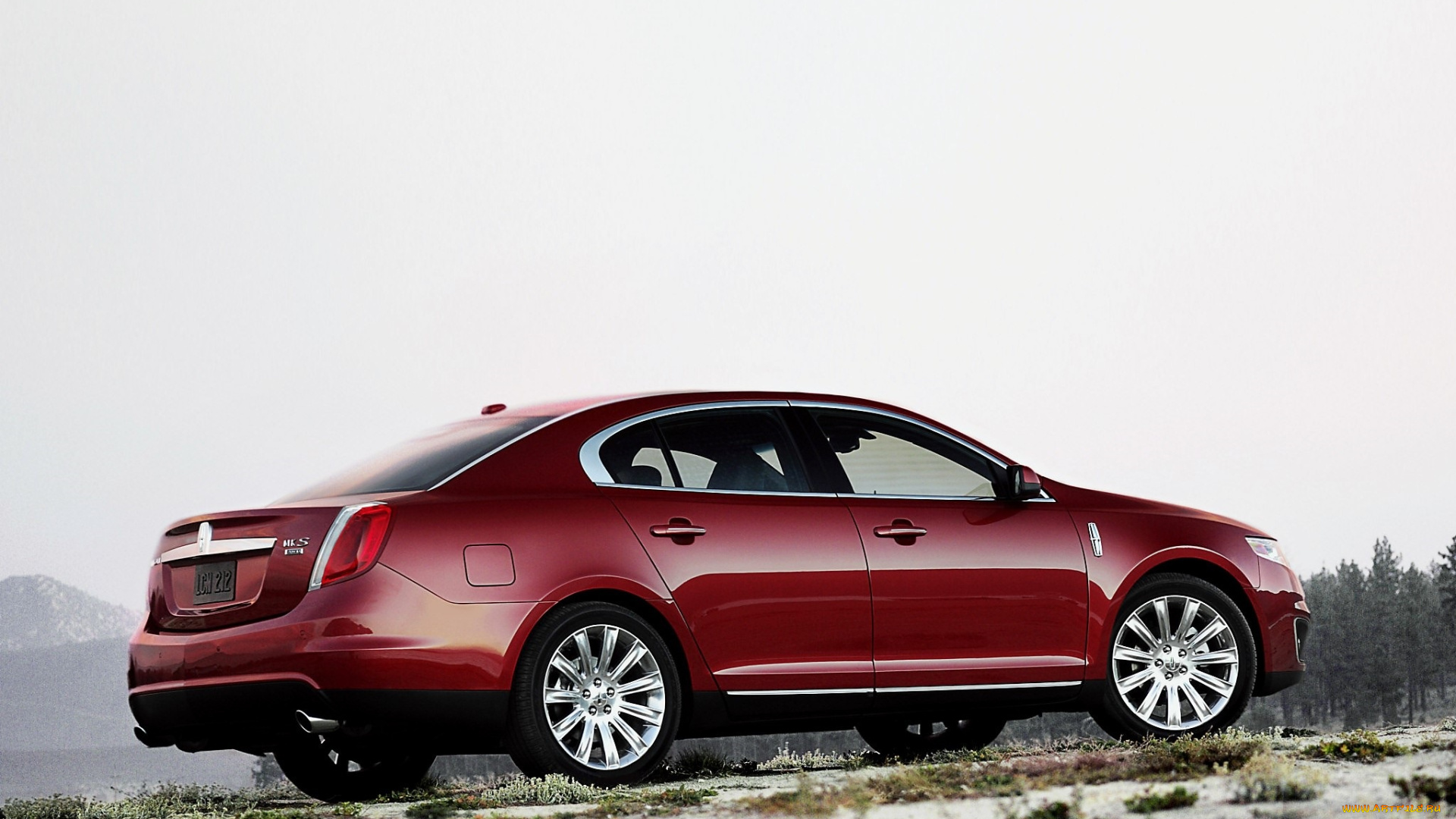 автомобили, lincoln, линкольн, красный, снег