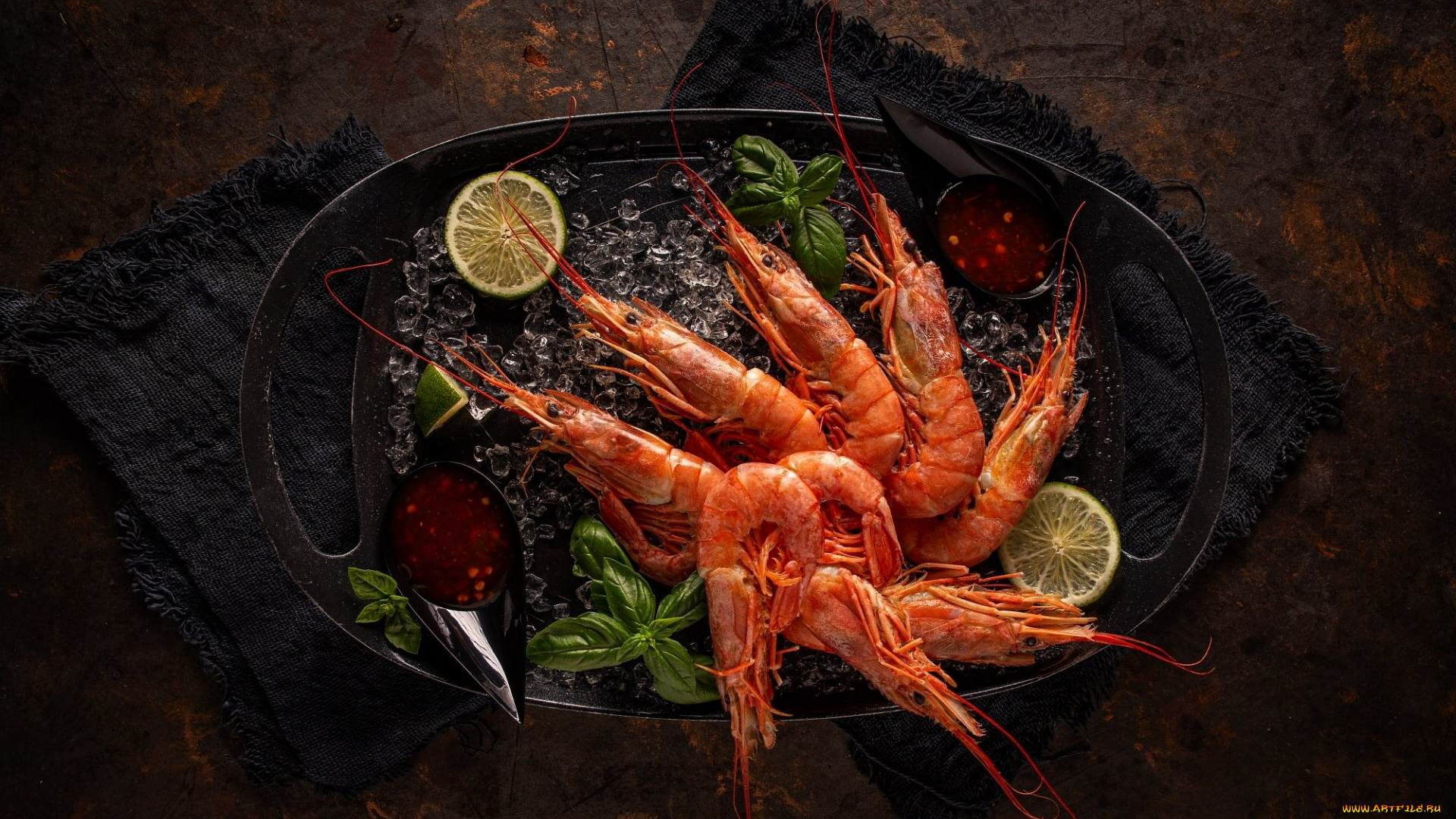 еда, рыбные, блюда, , с, морепродуктами, креветки