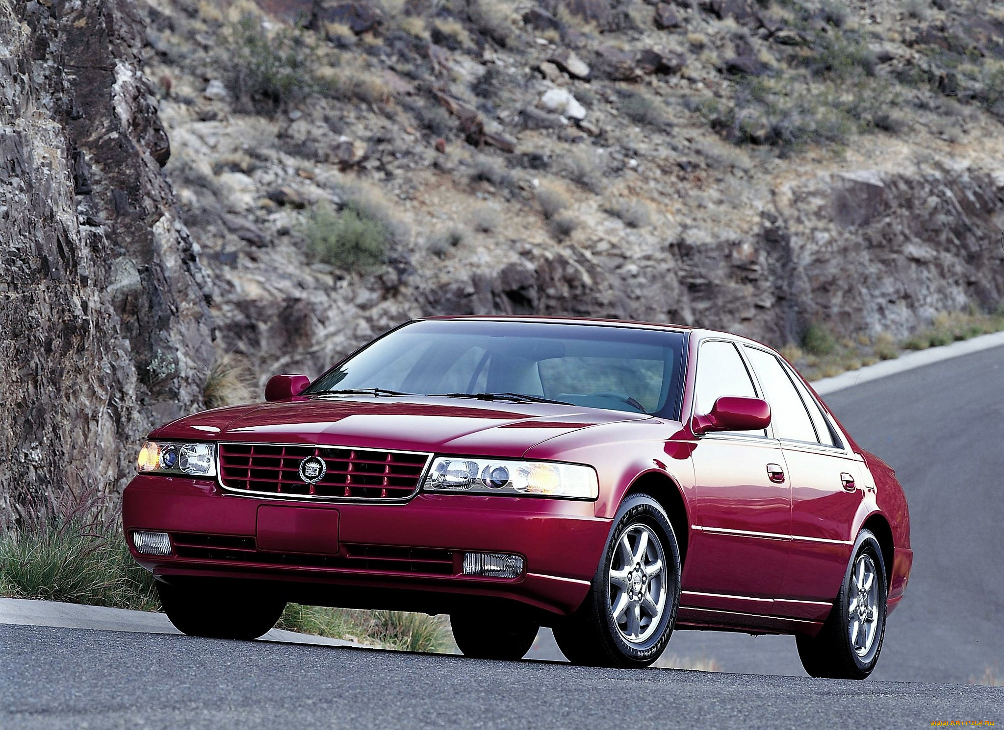 автомобили, cadillac, кадиллак, красный, дорога, уклон