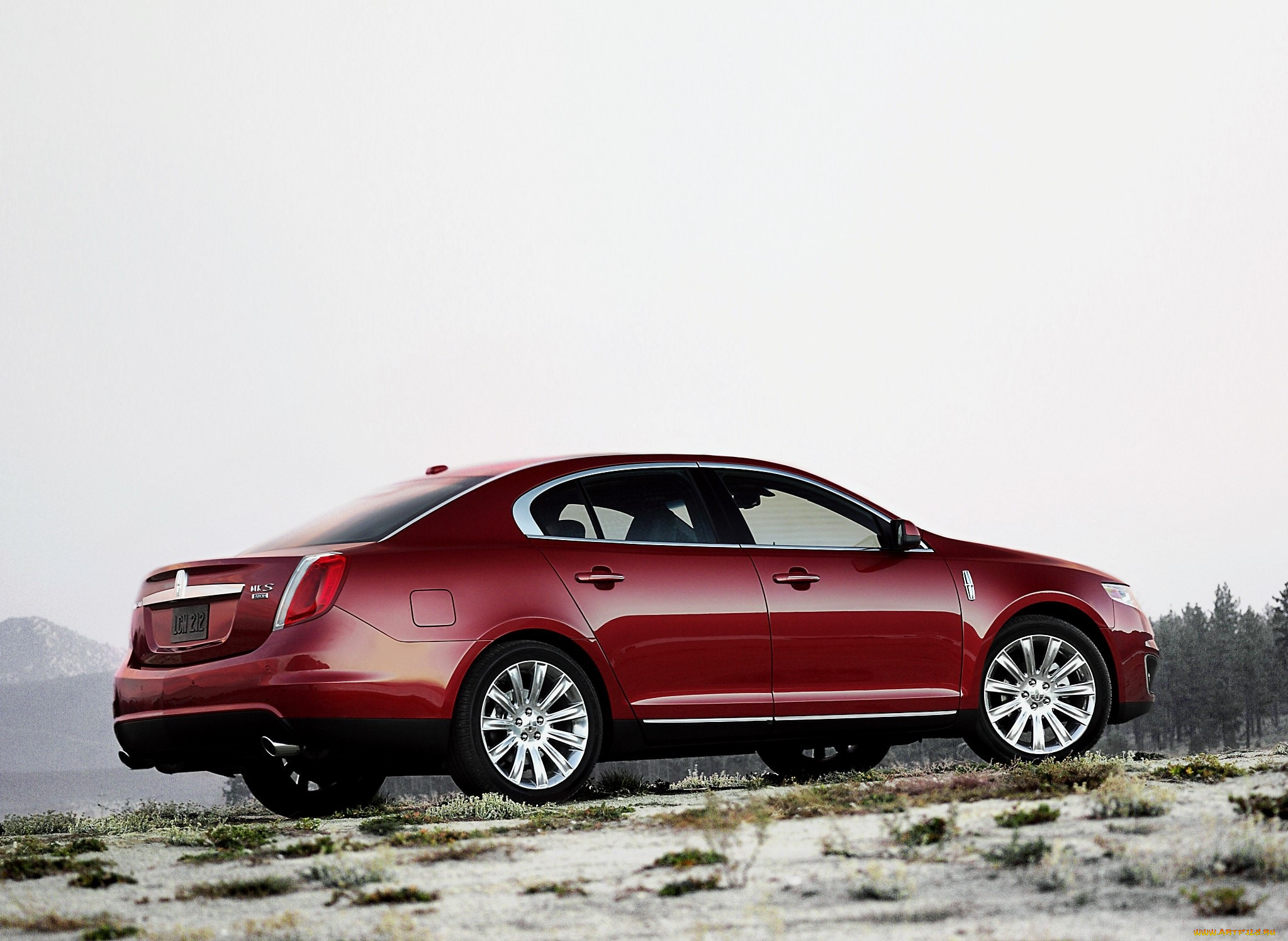 автомобили, lincoln, линкольн, красный, снег