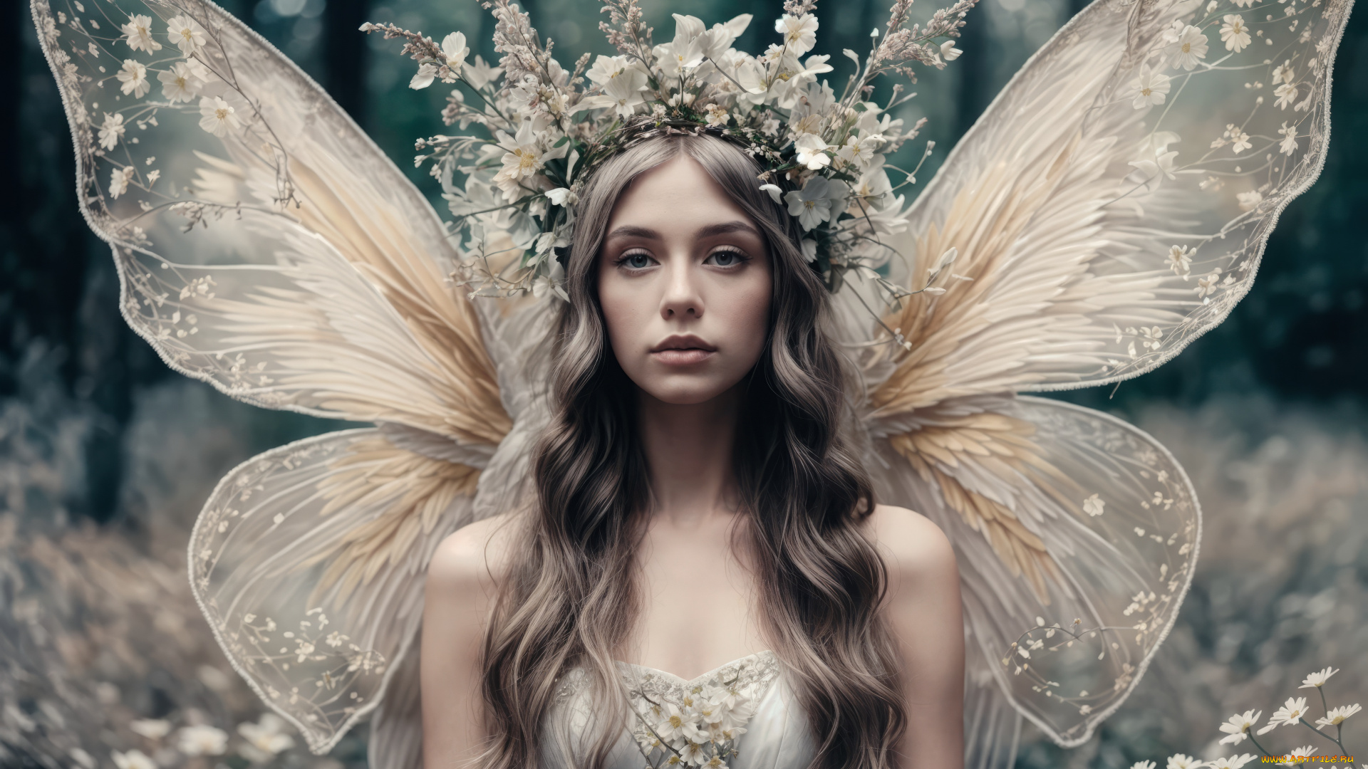 3д, графика, фантазия, , fantasy, девушка, бабочка, портрет, крылья, эльфийка, ии-арт, нейросеть