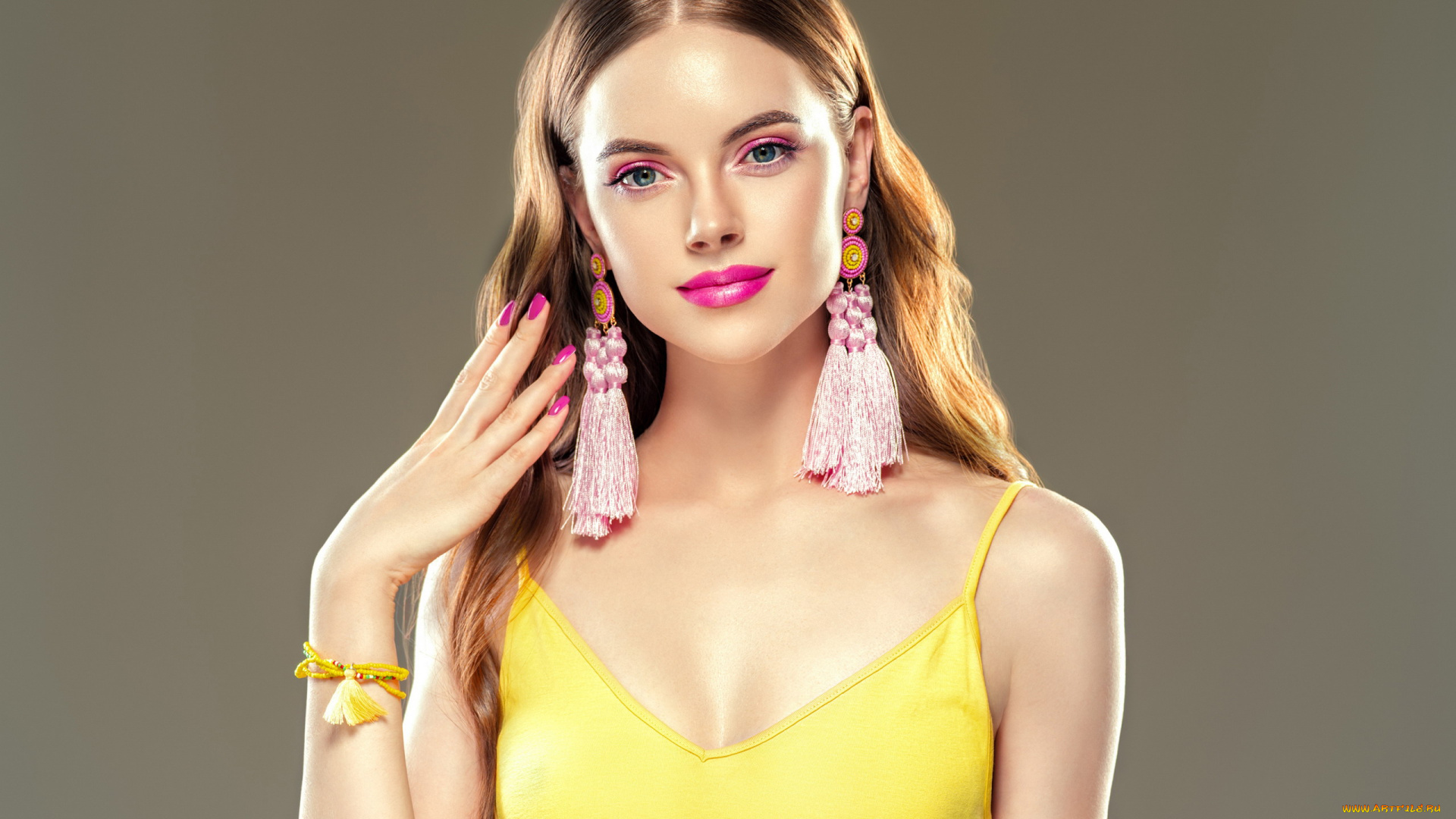 девушки, -, лица, , портреты, модель, портрет, серьги, макияж