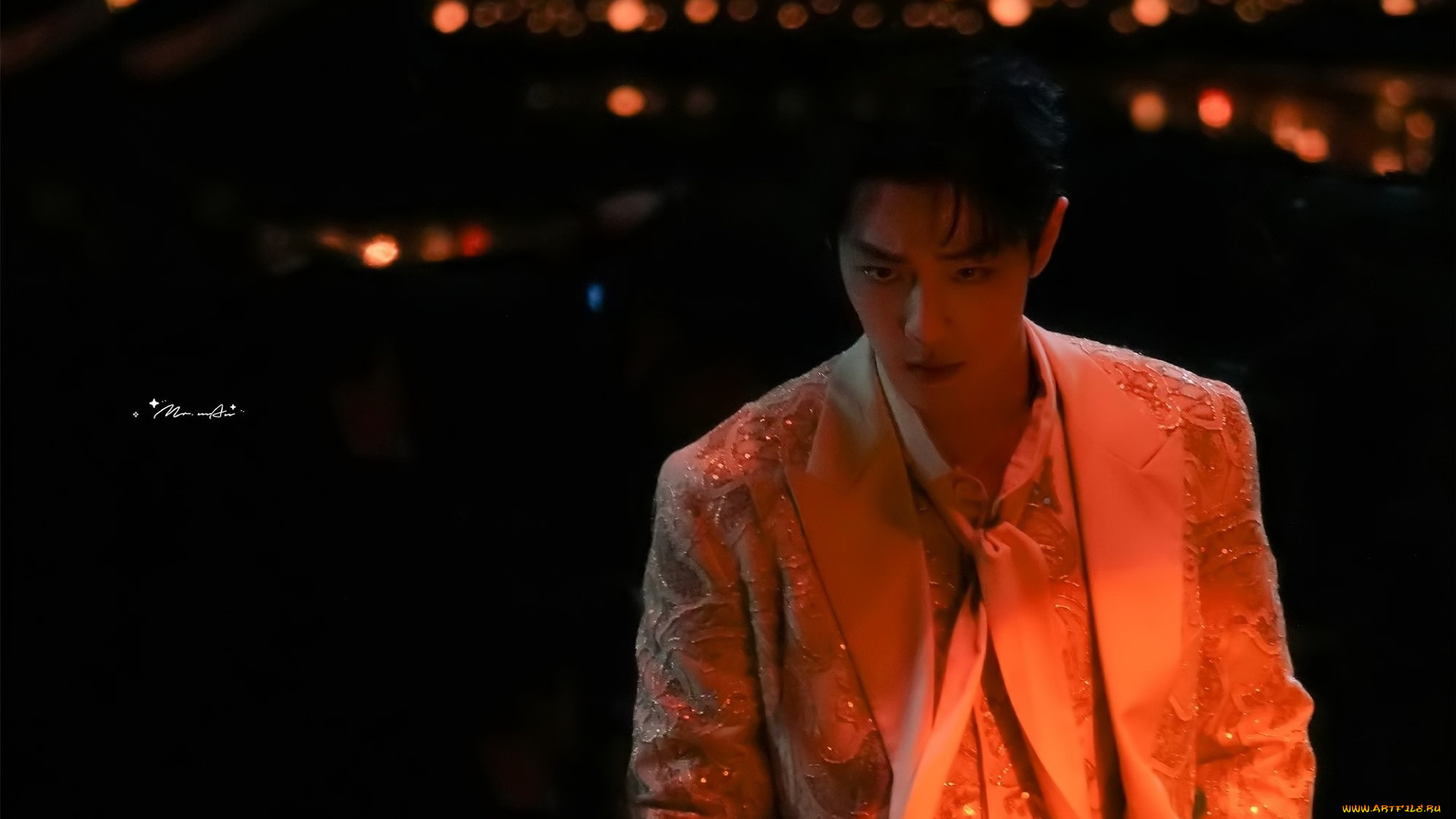 мужчины, xiao, zhan, актер, пиджак, огни