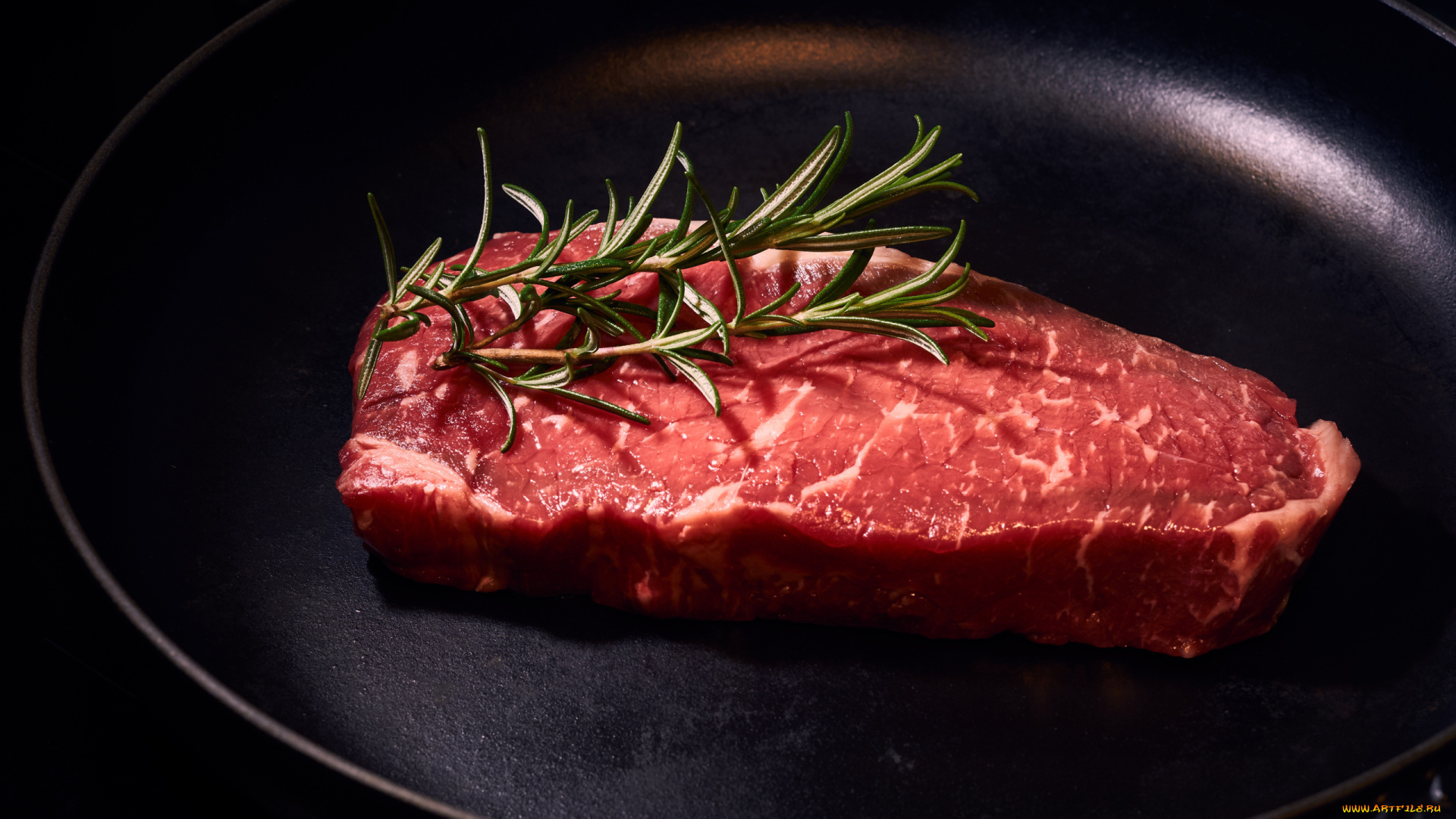 еда, мясные, блюда, розмарин, стейк, мясо, свежее, говядина