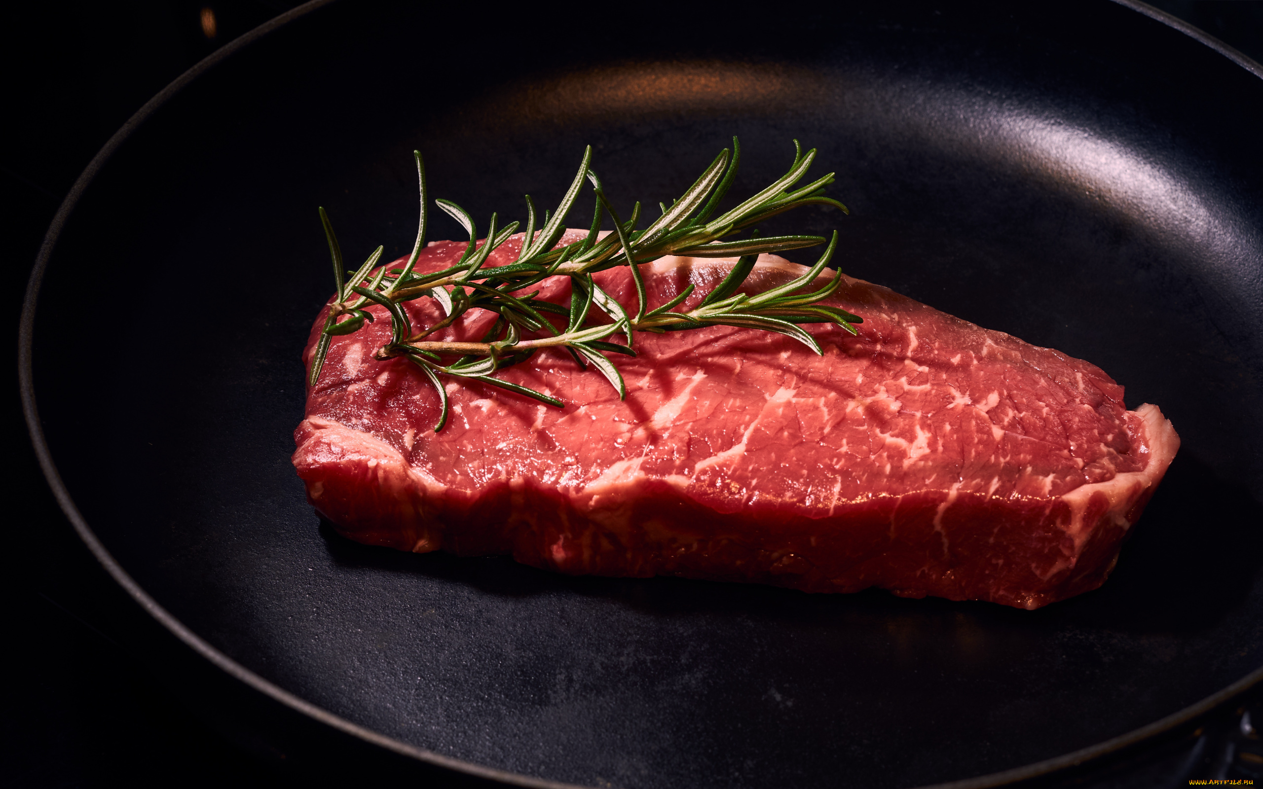 еда, мясные, блюда, розмарин, стейк, мясо, свежее, говядина