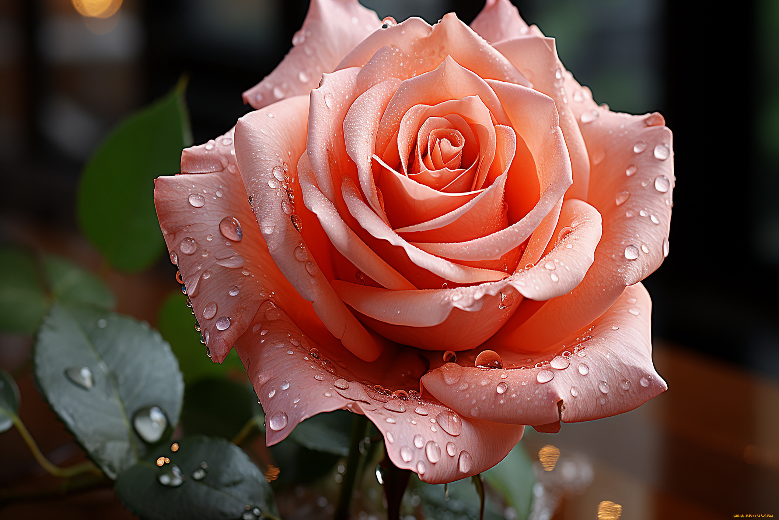 3д, графика, цветы, , flowers, роза, капли, макро