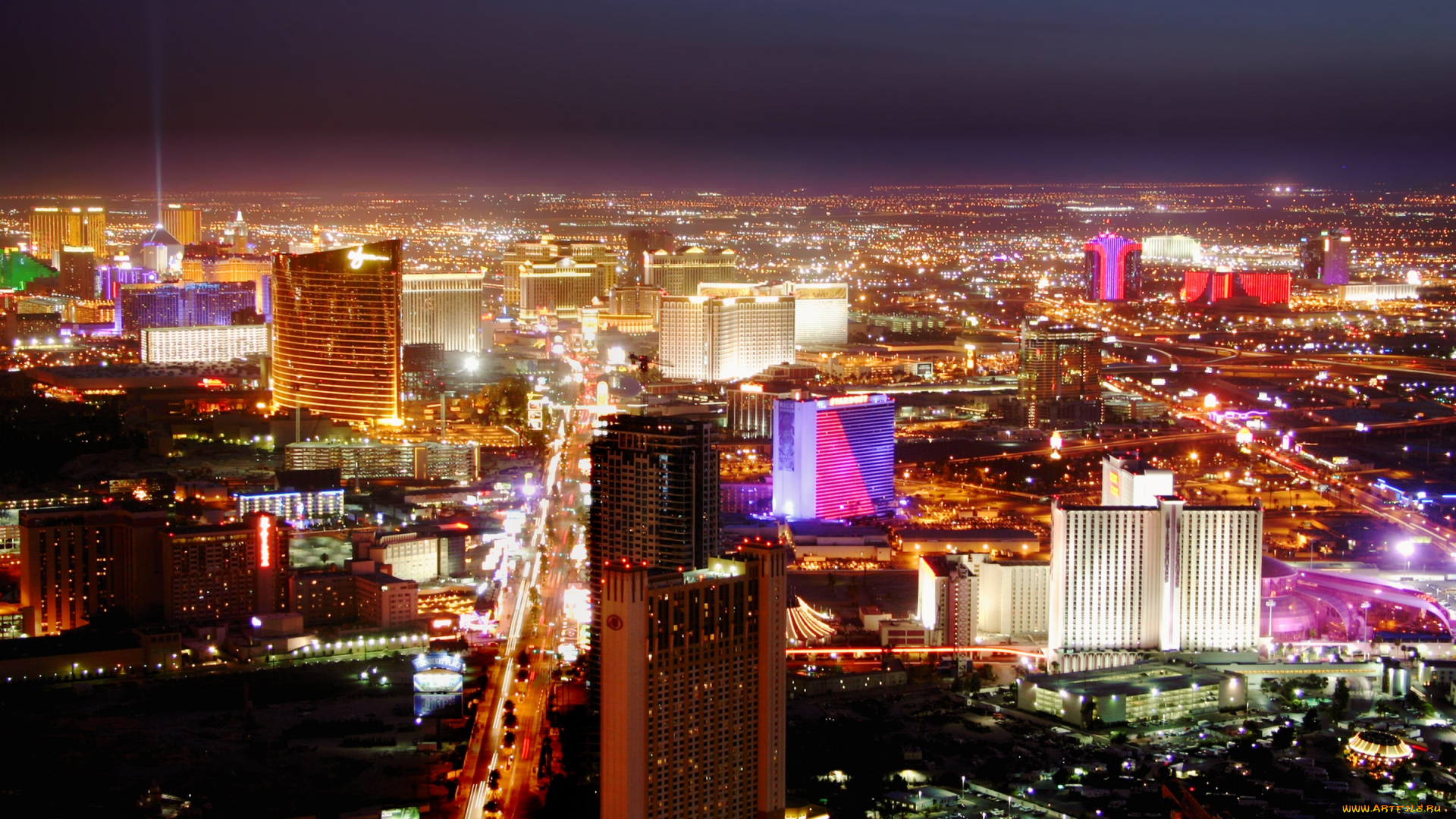 города, огни, ночного