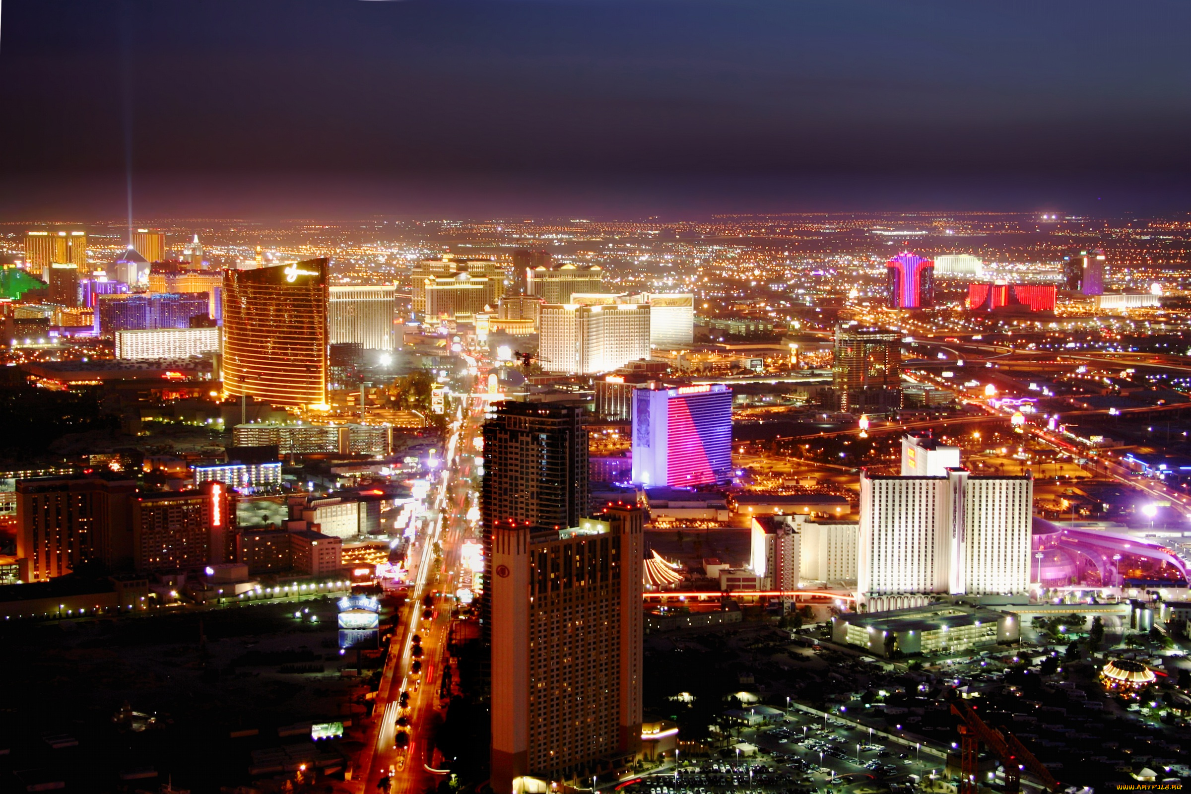 города, огни, ночного