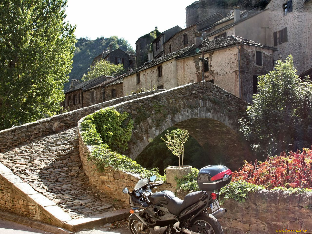 brousse, le, chateau, france, города, мосты