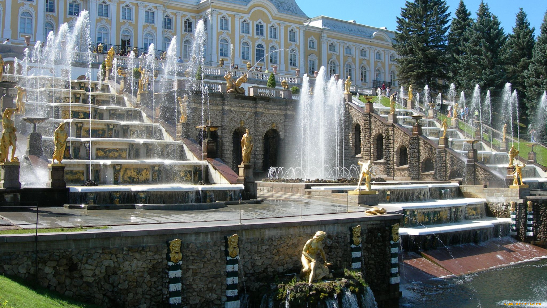 петергоф, города, санкт, петербург, россия