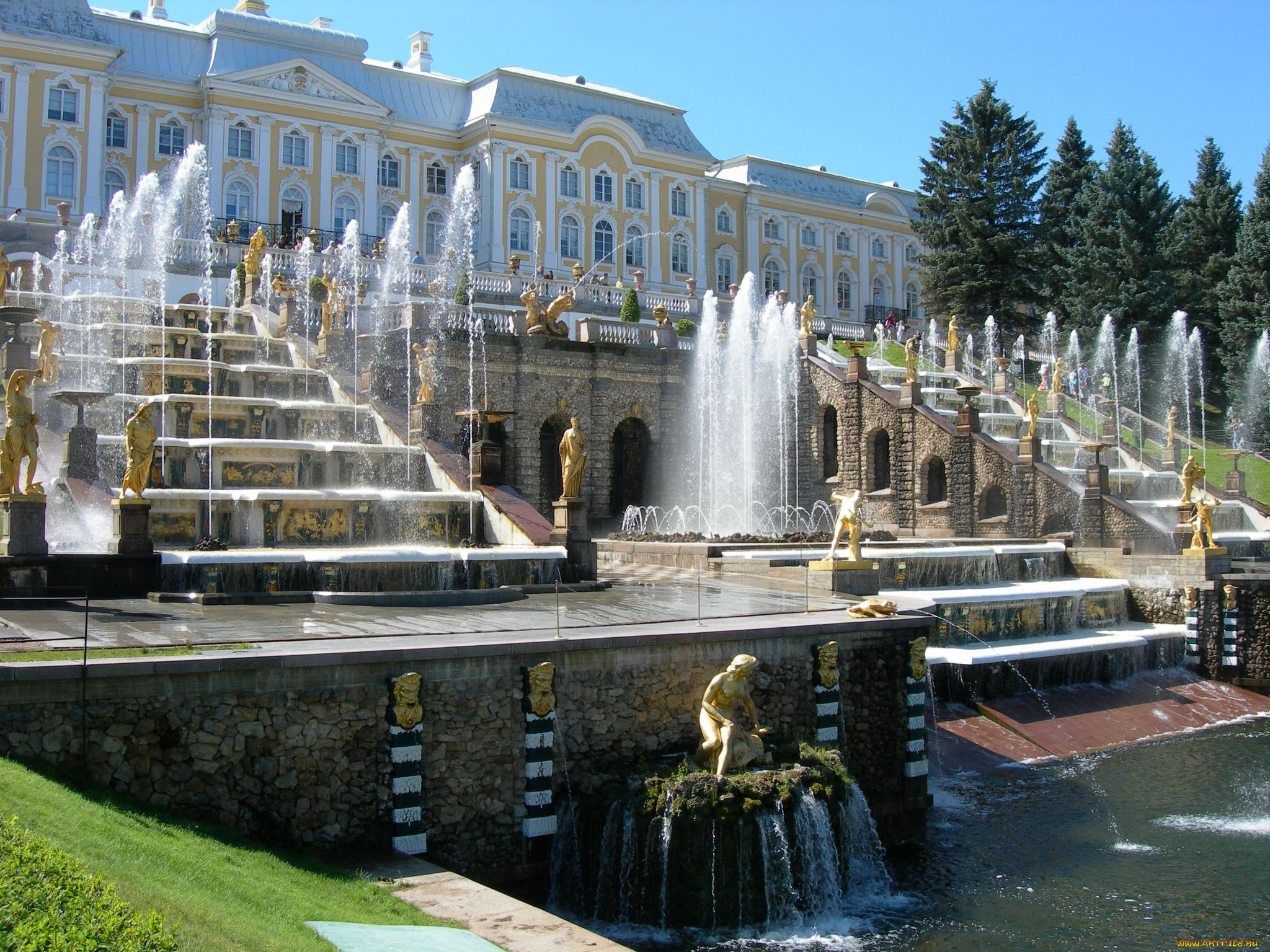 петергоф, города, санкт, петербург, россия