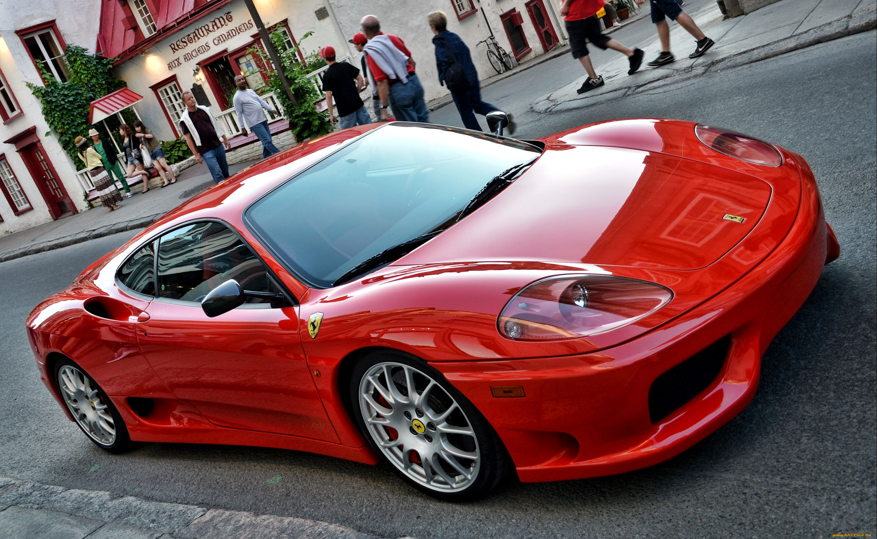 автомобили, ferrari, улица, красный, феррари
