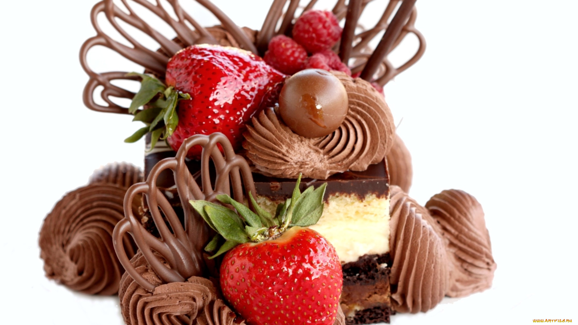 еда, конфеты, шоколад, сладости, клубника