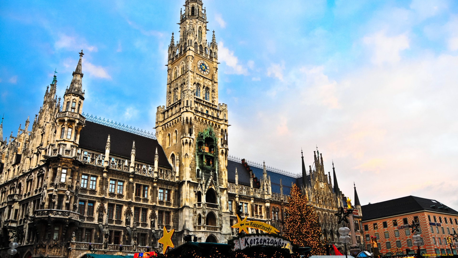 мюнхен, германия, города, здания, дома, архитектура