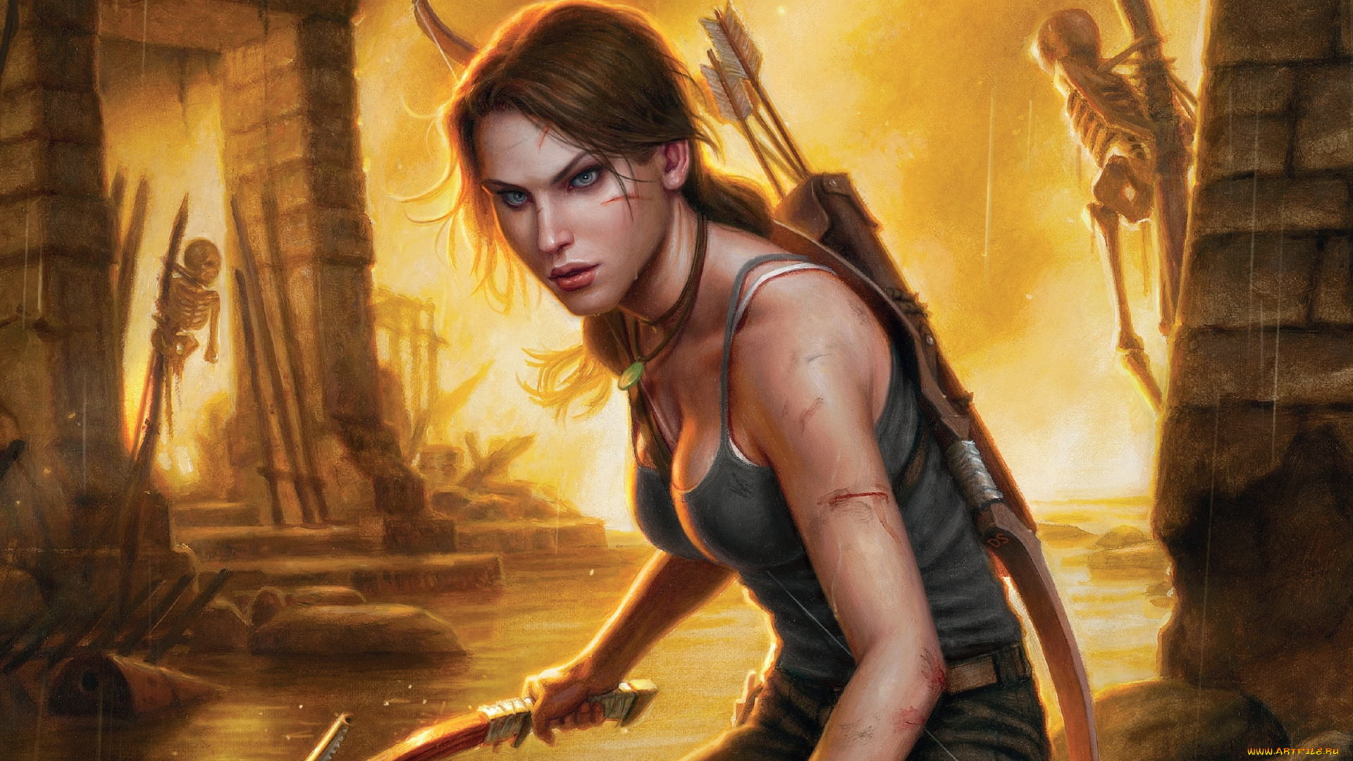 tomb, raider, the, beginning, видео, игры, скелеты