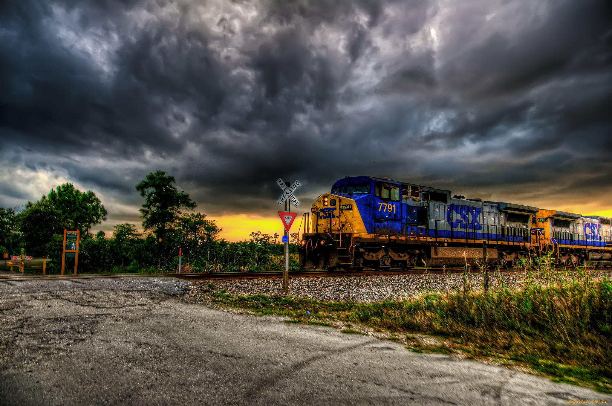 техника, поезда, железная, дорога, переезд, поезж, знак