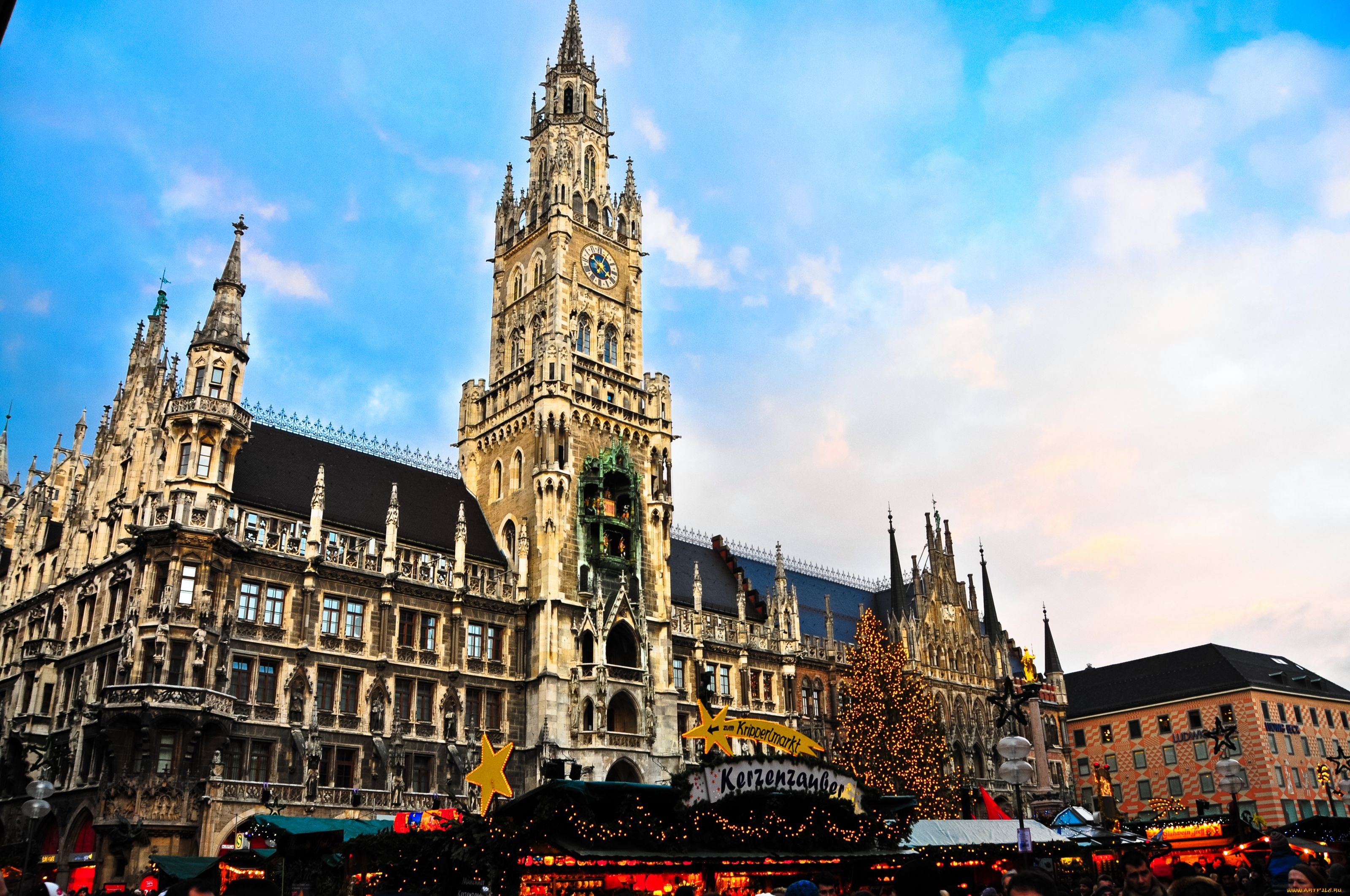 мюнхен, германия, города, здания, дома, архитектура