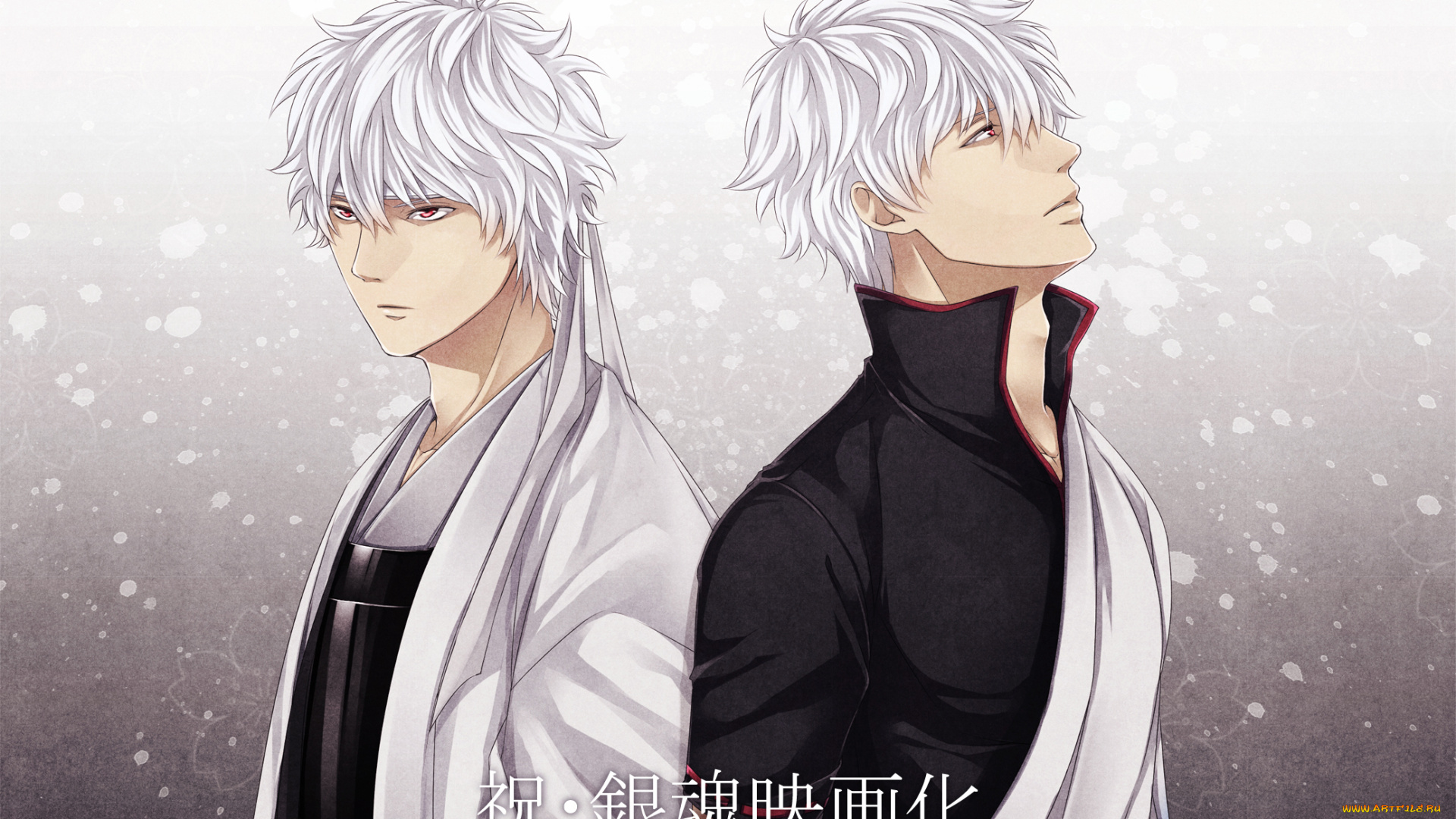 аниме, gintama, shiroyasha, sakata, gintoki, парень, красные, глаза, белый, демон, гинтама