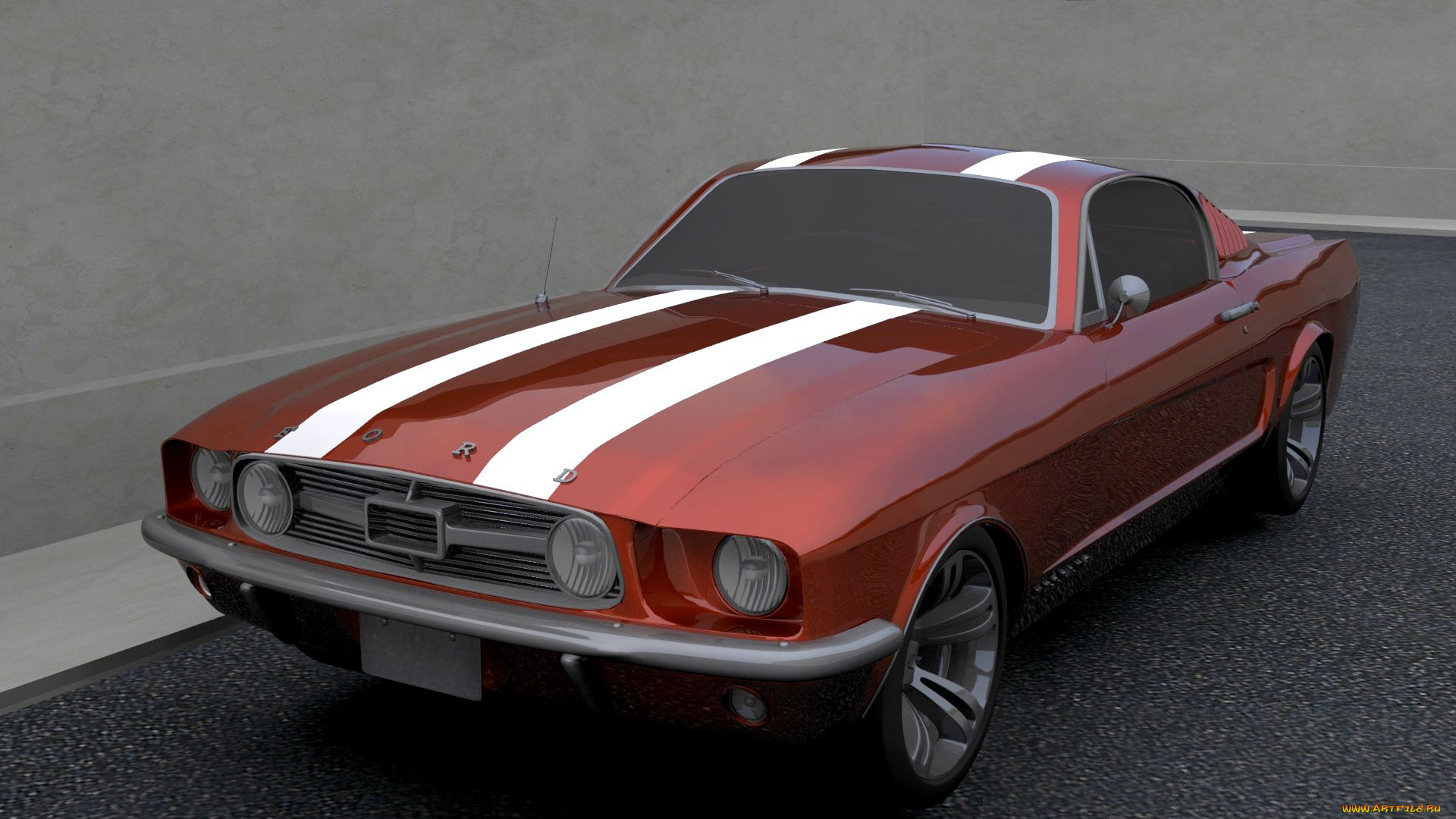 автомобили, 3д, mustang, fastback
