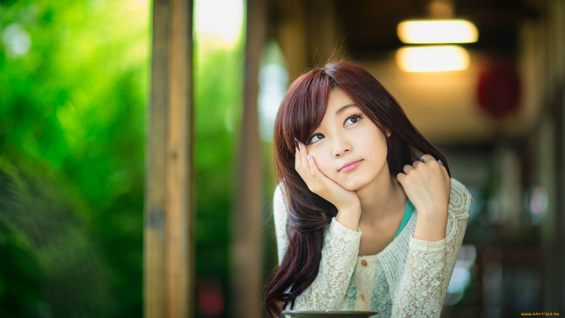 девушки, -unsort, , азиатки, лицо, взгляд