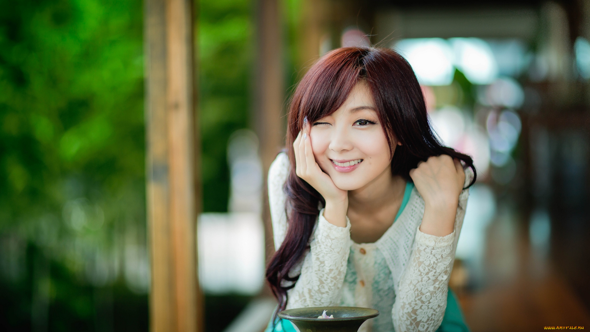 девушки, -unsort, , азиатки, взгляд, лицо