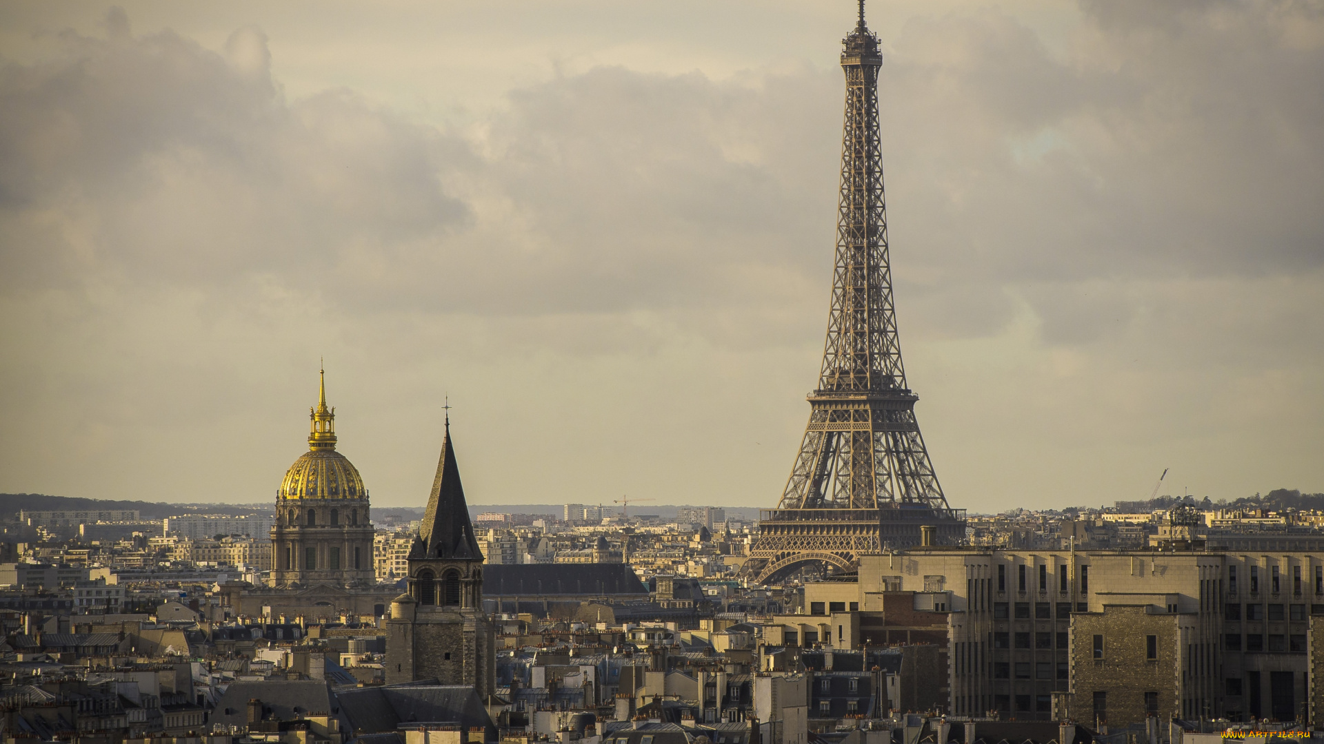 города, париж, , франция, башня, панорама