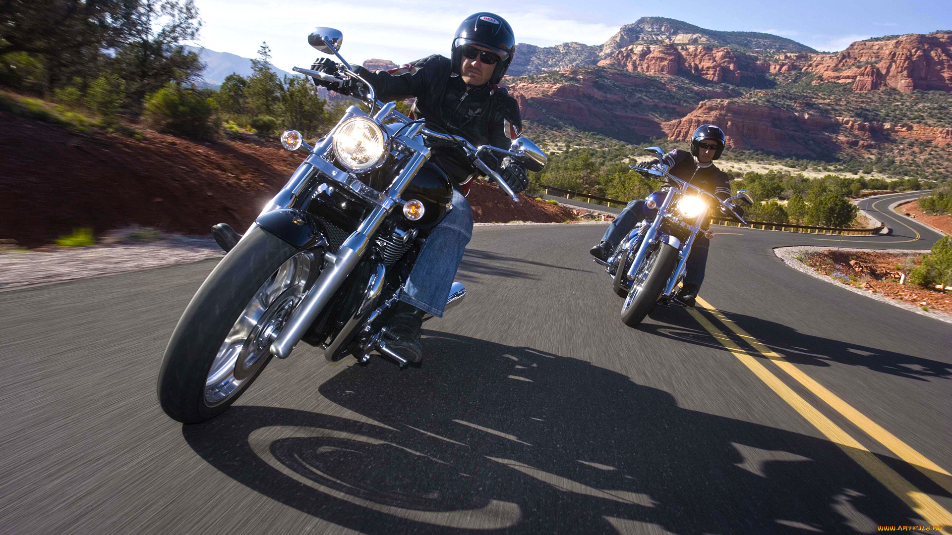 мотоциклы, harley-davidson, дорога