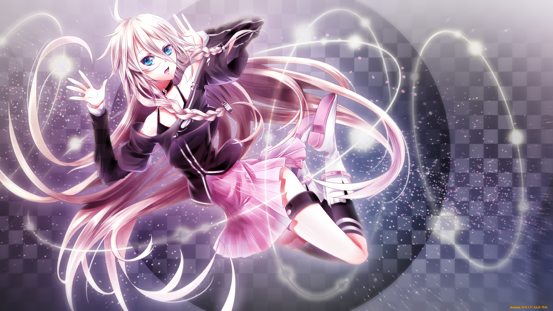 vocaloid, аниме, вокалоид, жест, взгляд, ia, девушка, ranyun, art