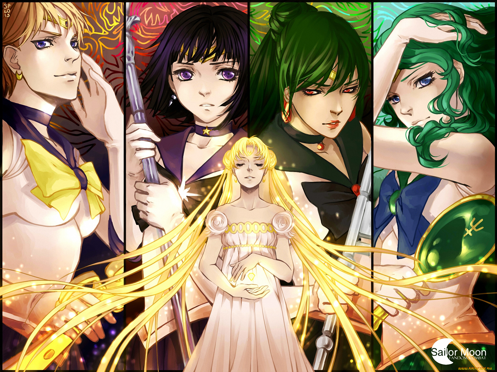 аниме, sailor, moon, sailor, moon, pluto, saturn, uranus, neptune