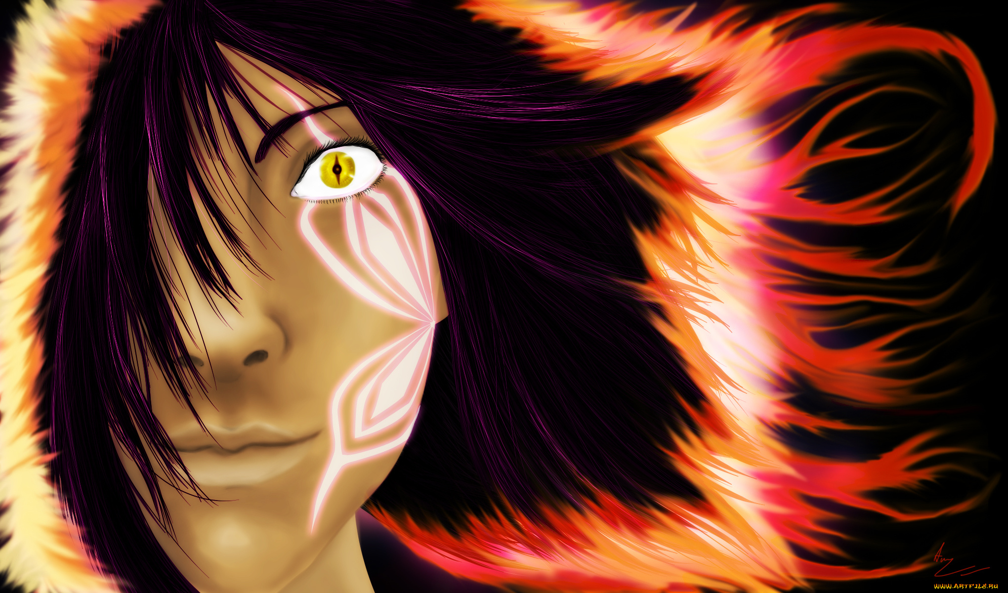 аниме, bleach, ярко, глаз, волосы, девушка, лицо, блич
