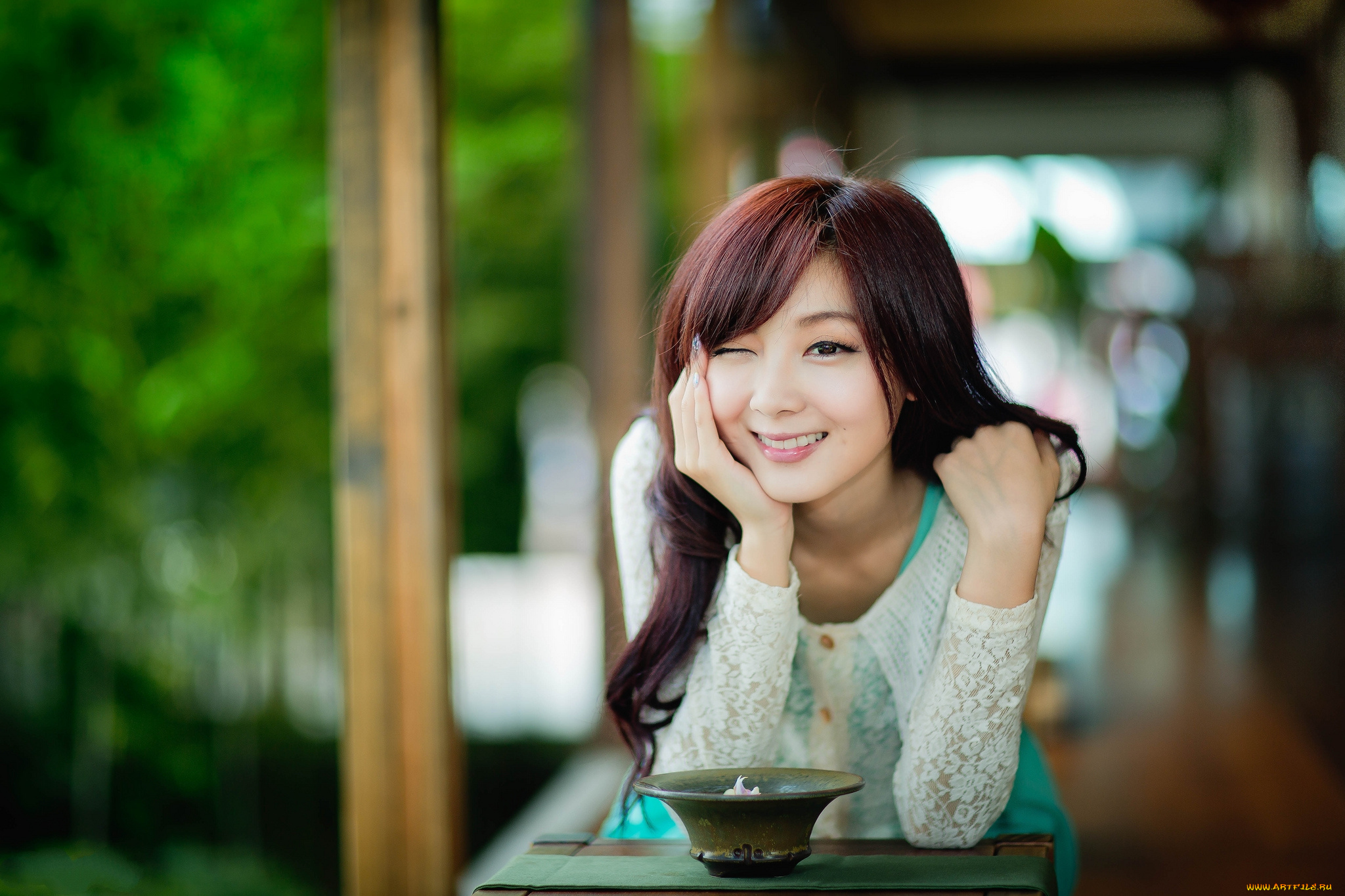 девушки, -unsort, , азиатки, взгляд, лицо