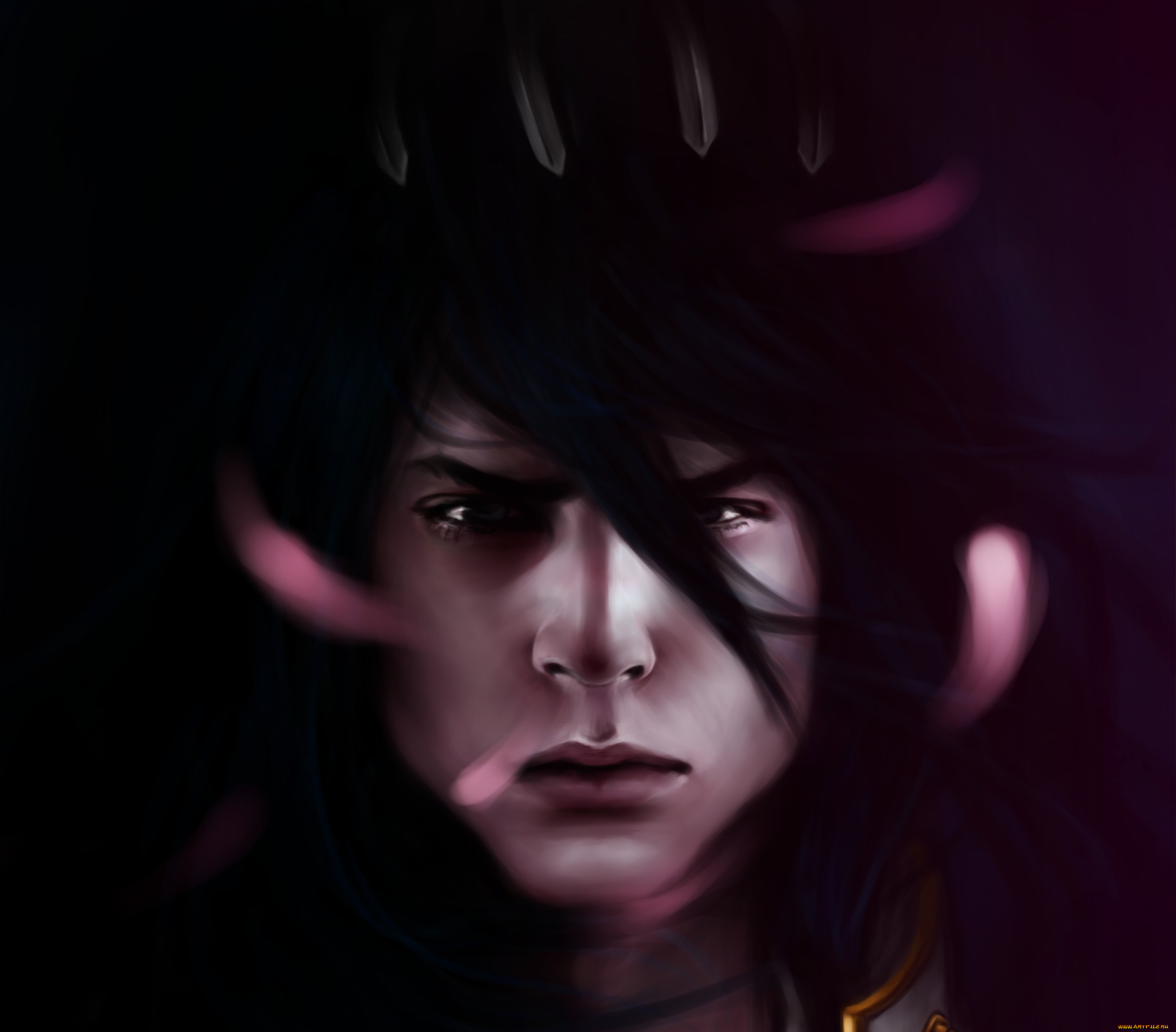 аниме, bleach, кучики, бьякуя, арт, капитан, шестой, отряд, парень, брюнет, взгляд, лепестки, лицо