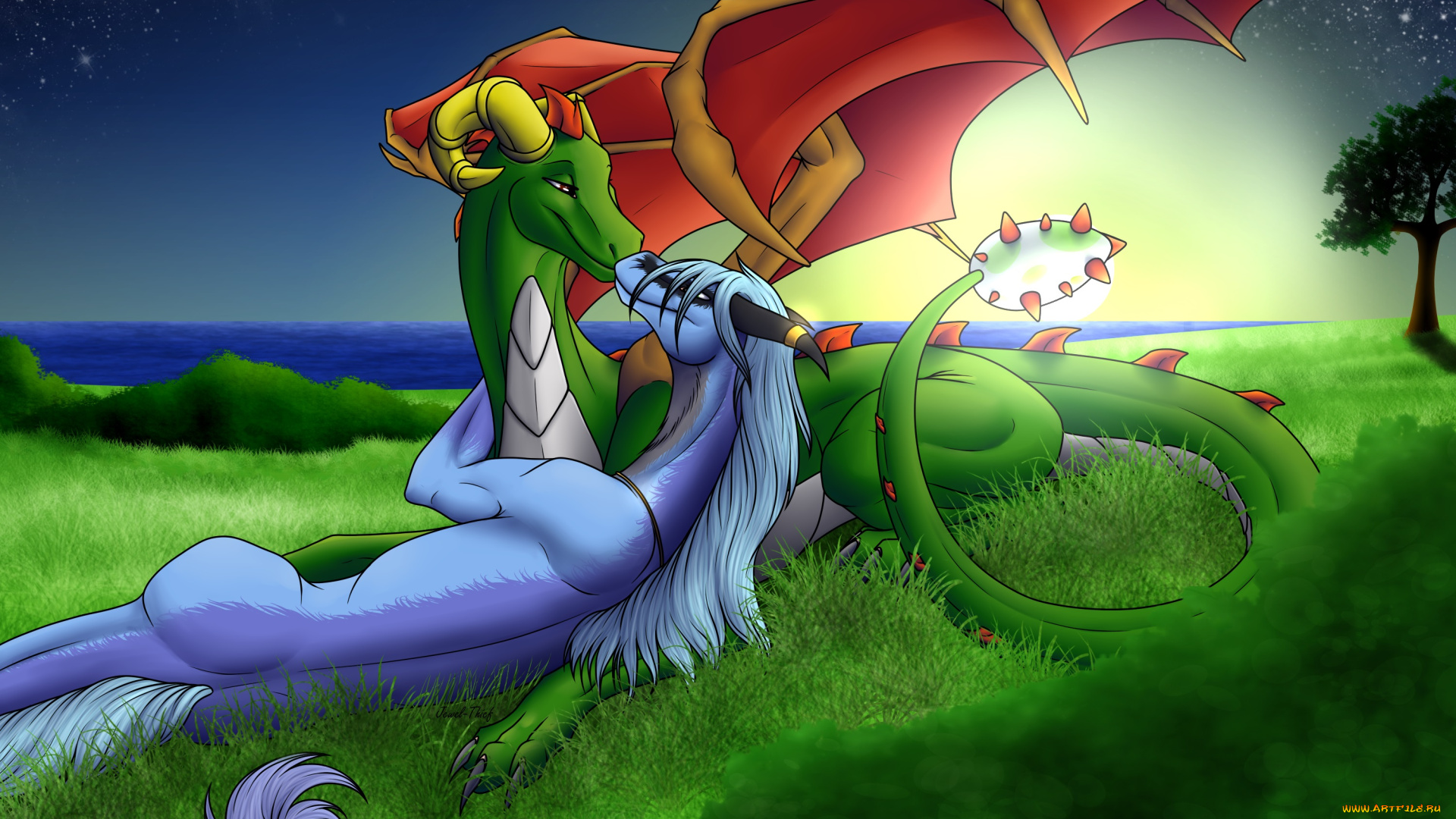 рисованное, животные, , сказочные, , мифические, фон, драконы