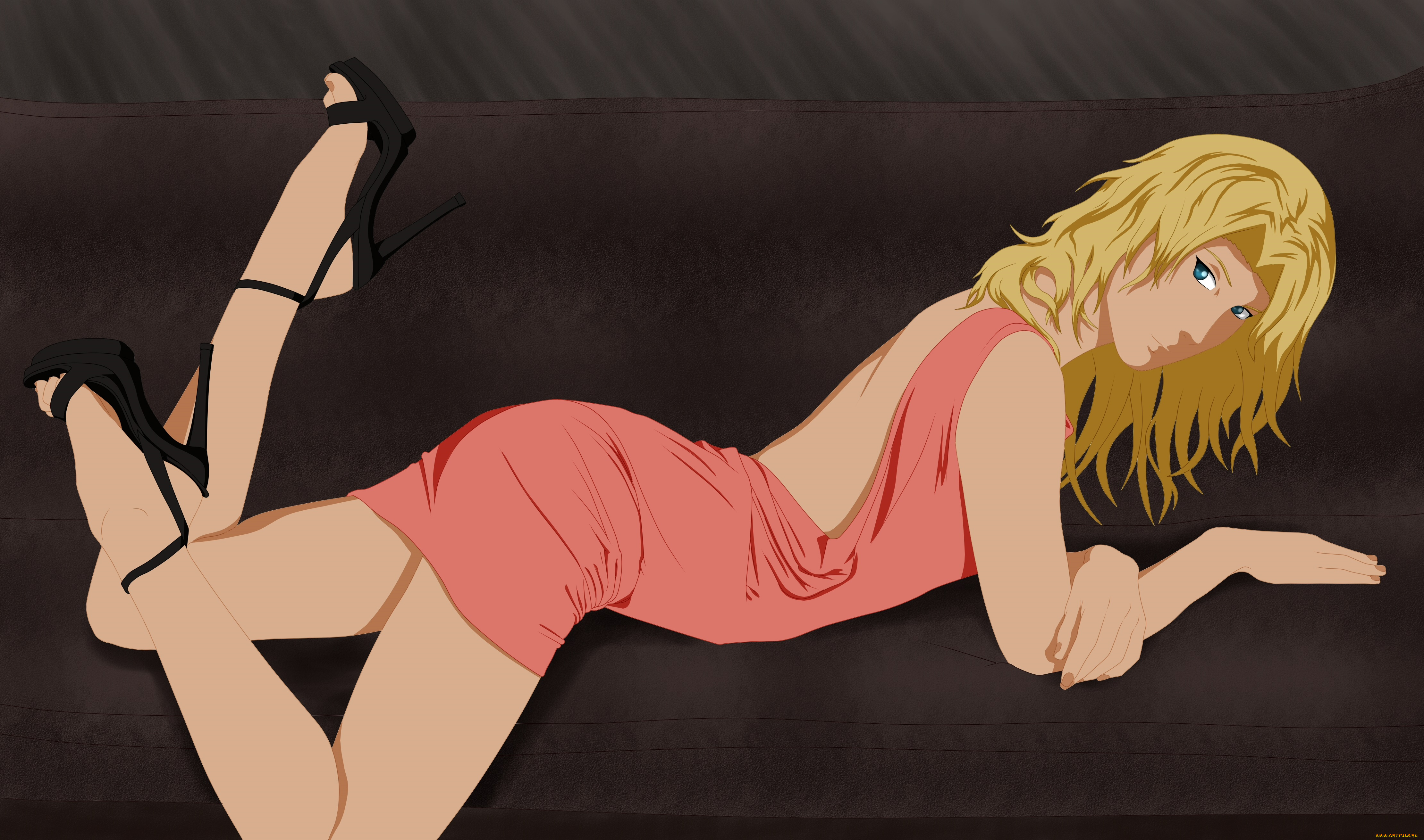 векторная, графика, девушки, девушка, взгляд, фон