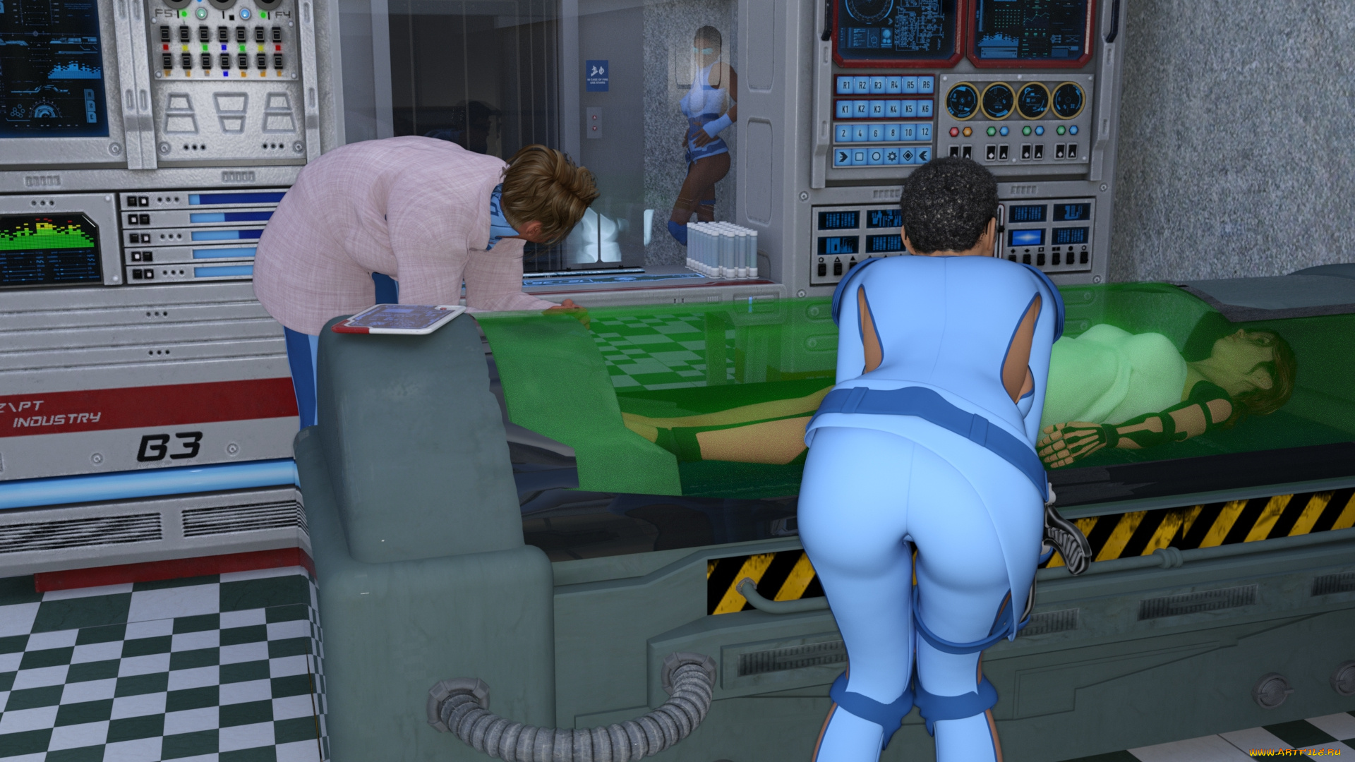 3д, графика, фантазия, , fantasy, девушки, фон, взгляд