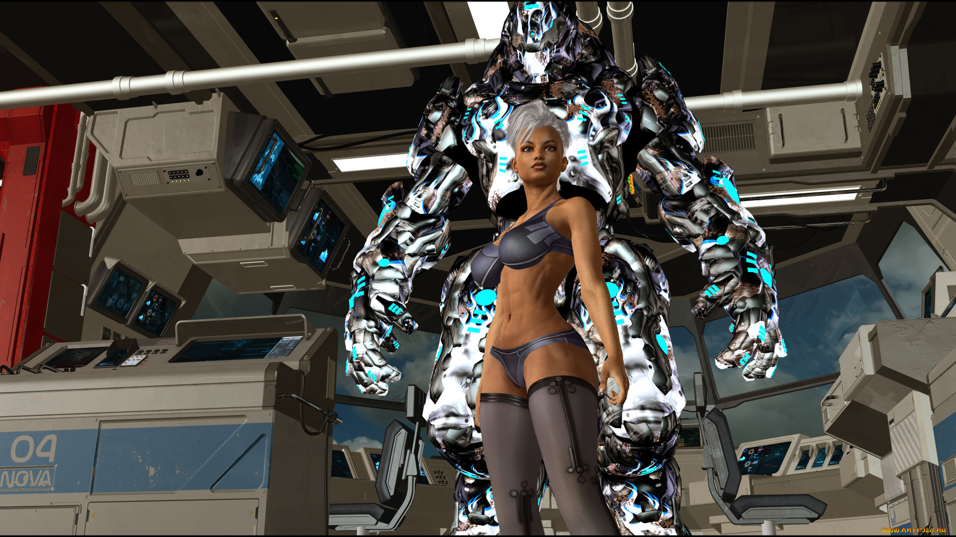 3д, графика, фантазия, , fantasy, фон, девушка, взгляд