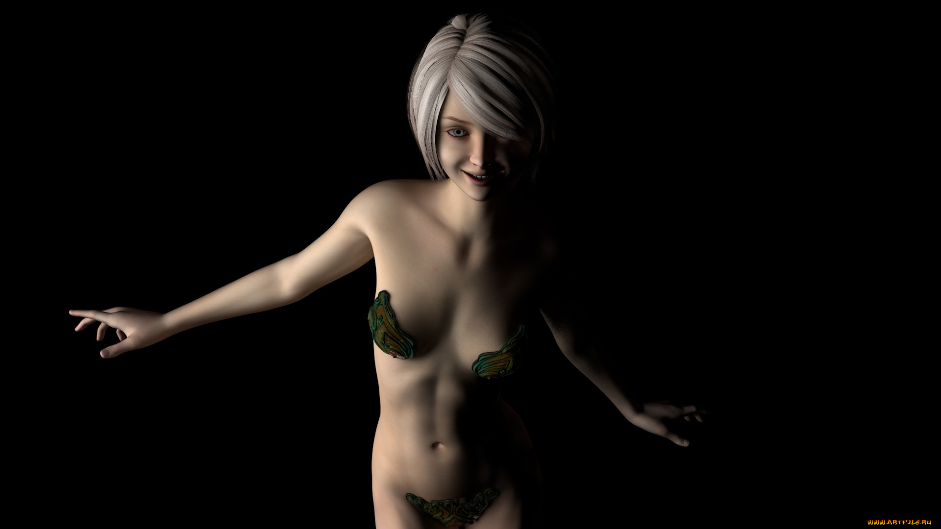 3д, графика, фантазия, , fantasy, фон, взгляд, девушка