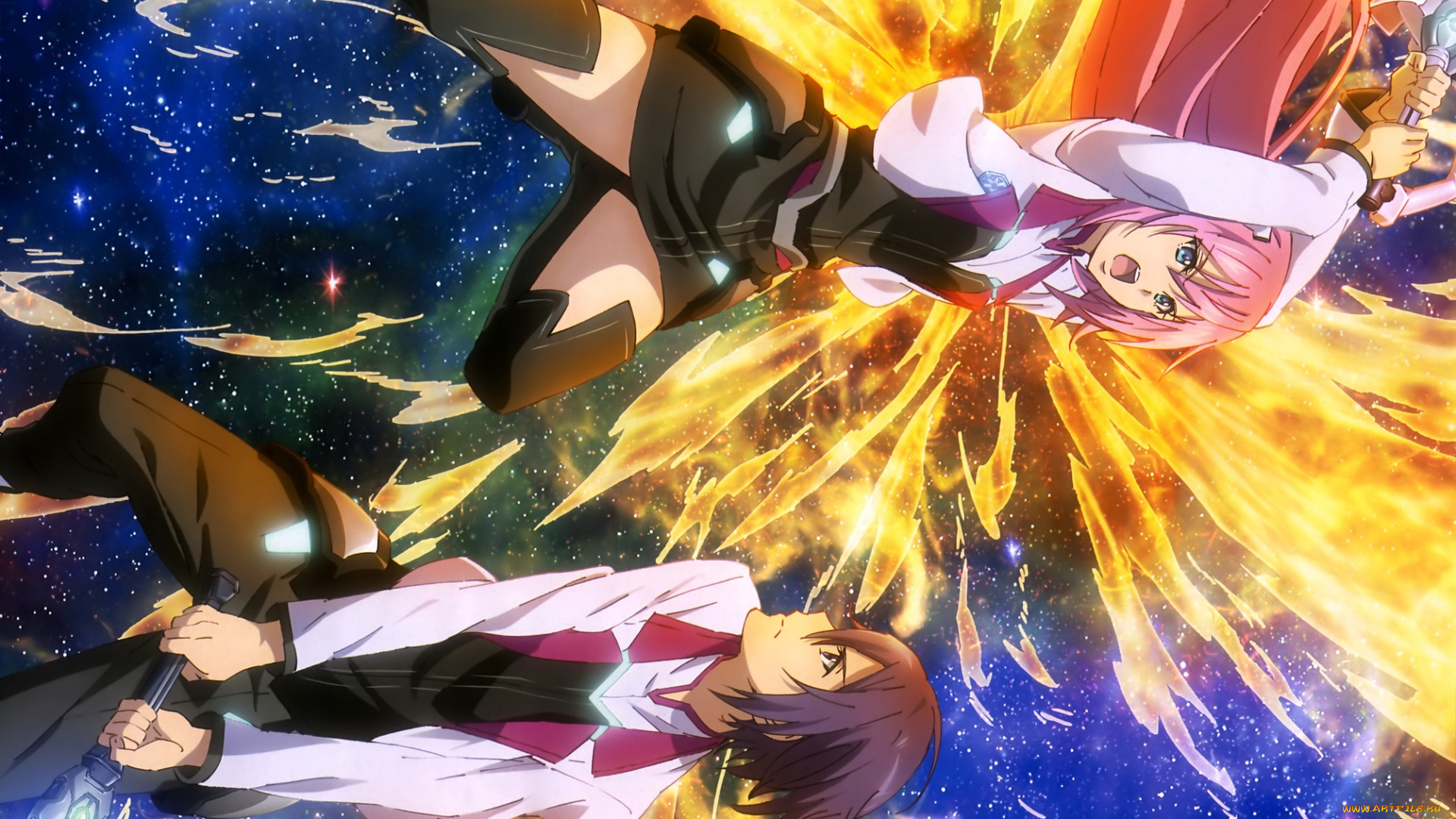 аниме, gakusen, toshi, asterisk, бой