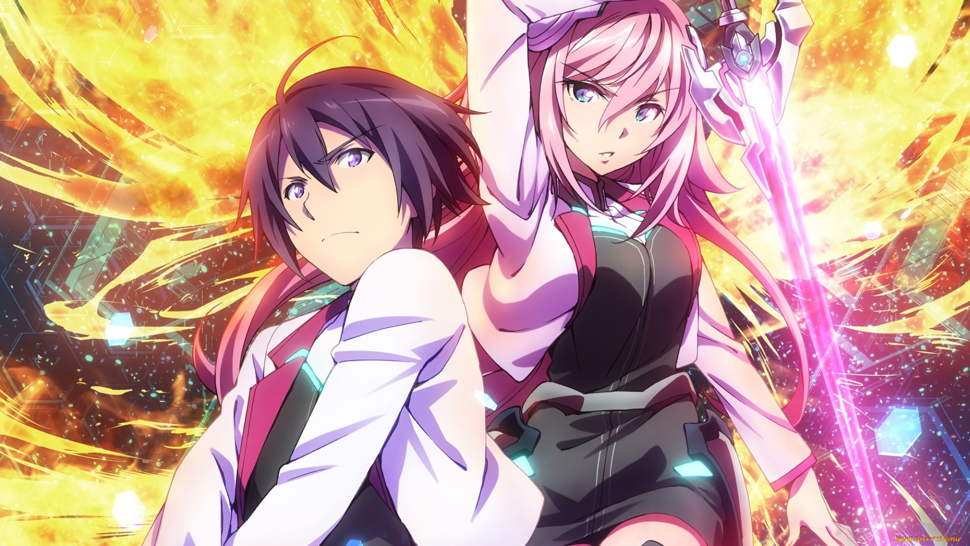аниме, gakusen, toshi, asterisk, пара