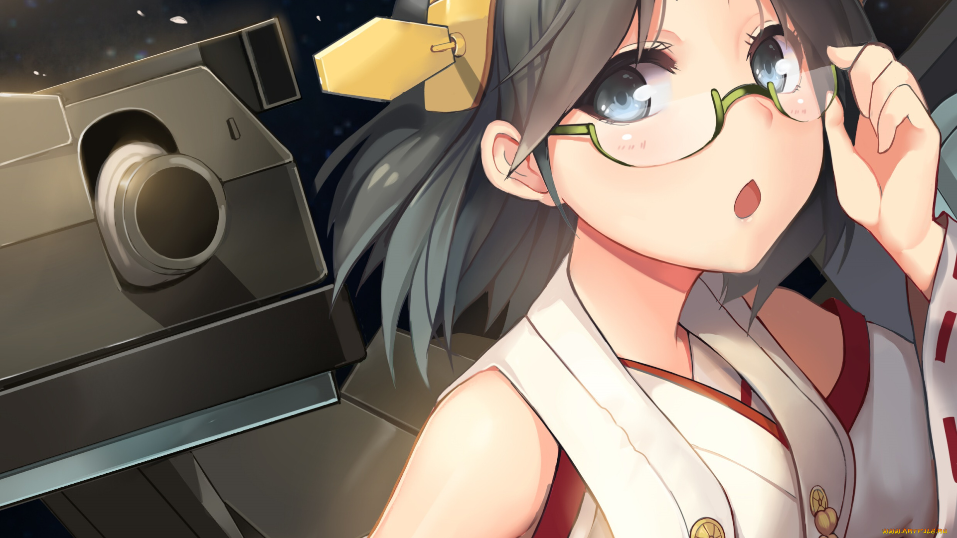 аниме, kantai, collection, фон, взгляд, девушка