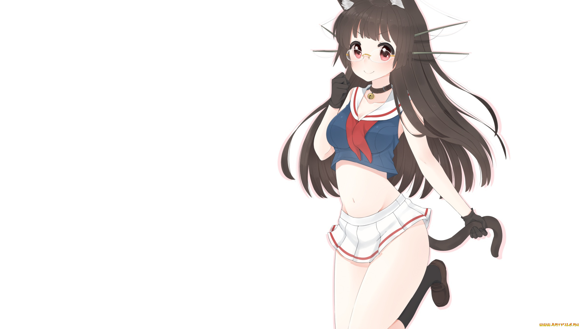 аниме, kantai, collection, взгляд, девушка, фон