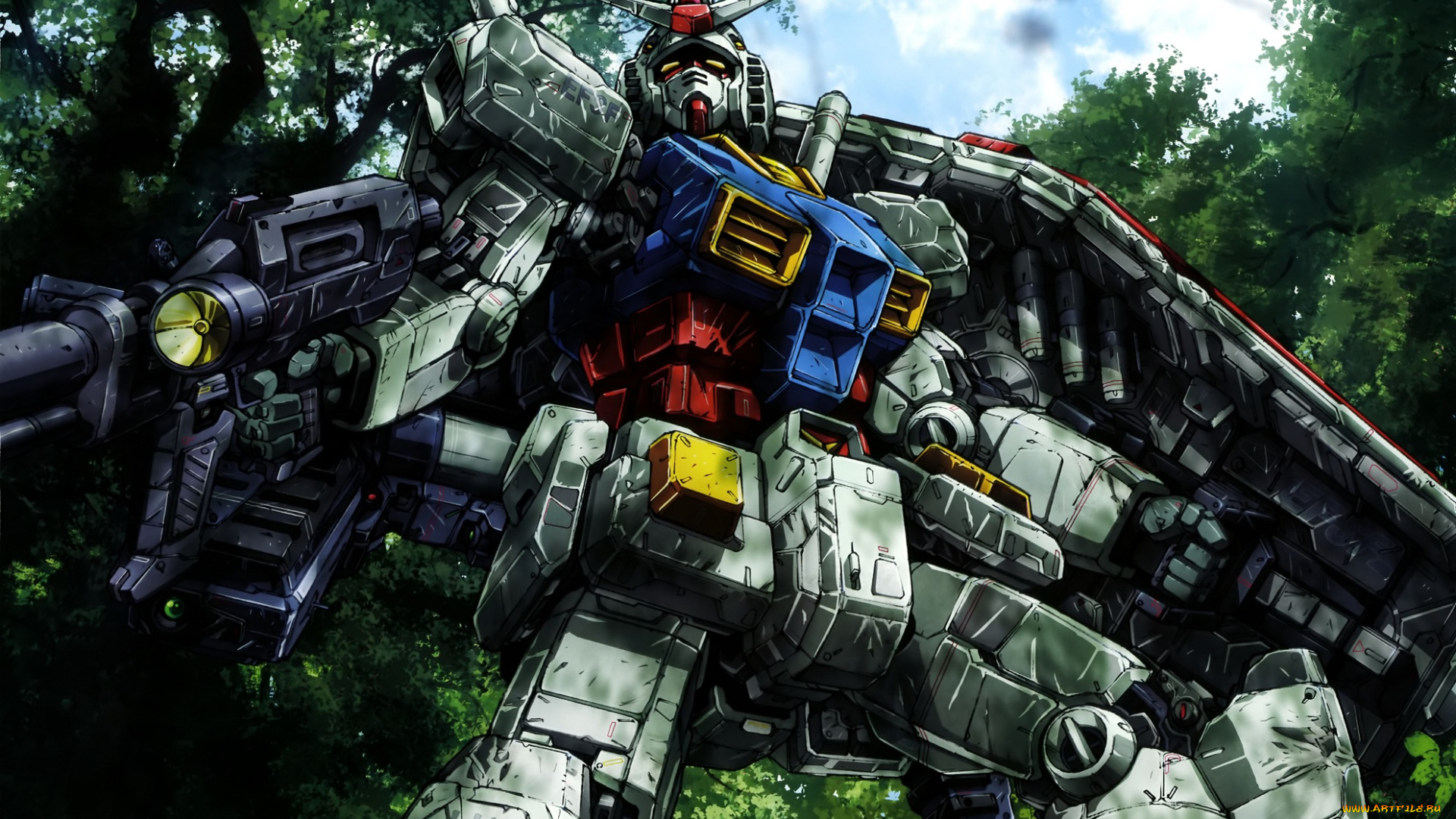 аниме, mobile, suit, gundam, робот, пртирода