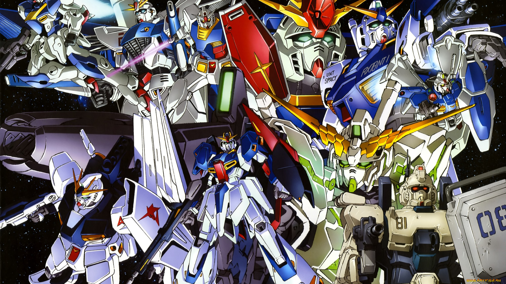 аниме, mobile, suit, gundam, роботы